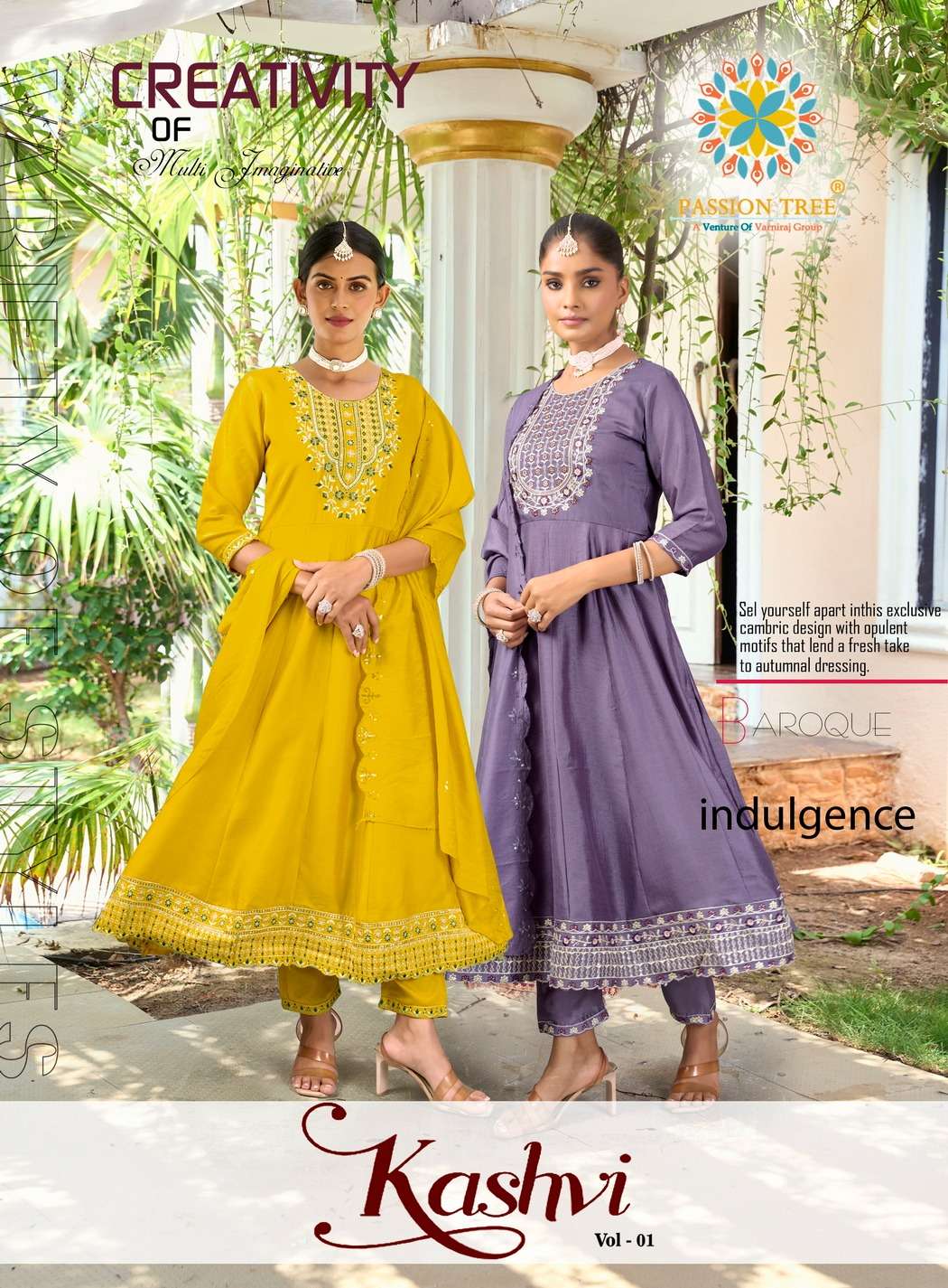 PASSION TREE KASHVI VOL 1 VICHITRA SILK ANARKALI KURTI PANT ...