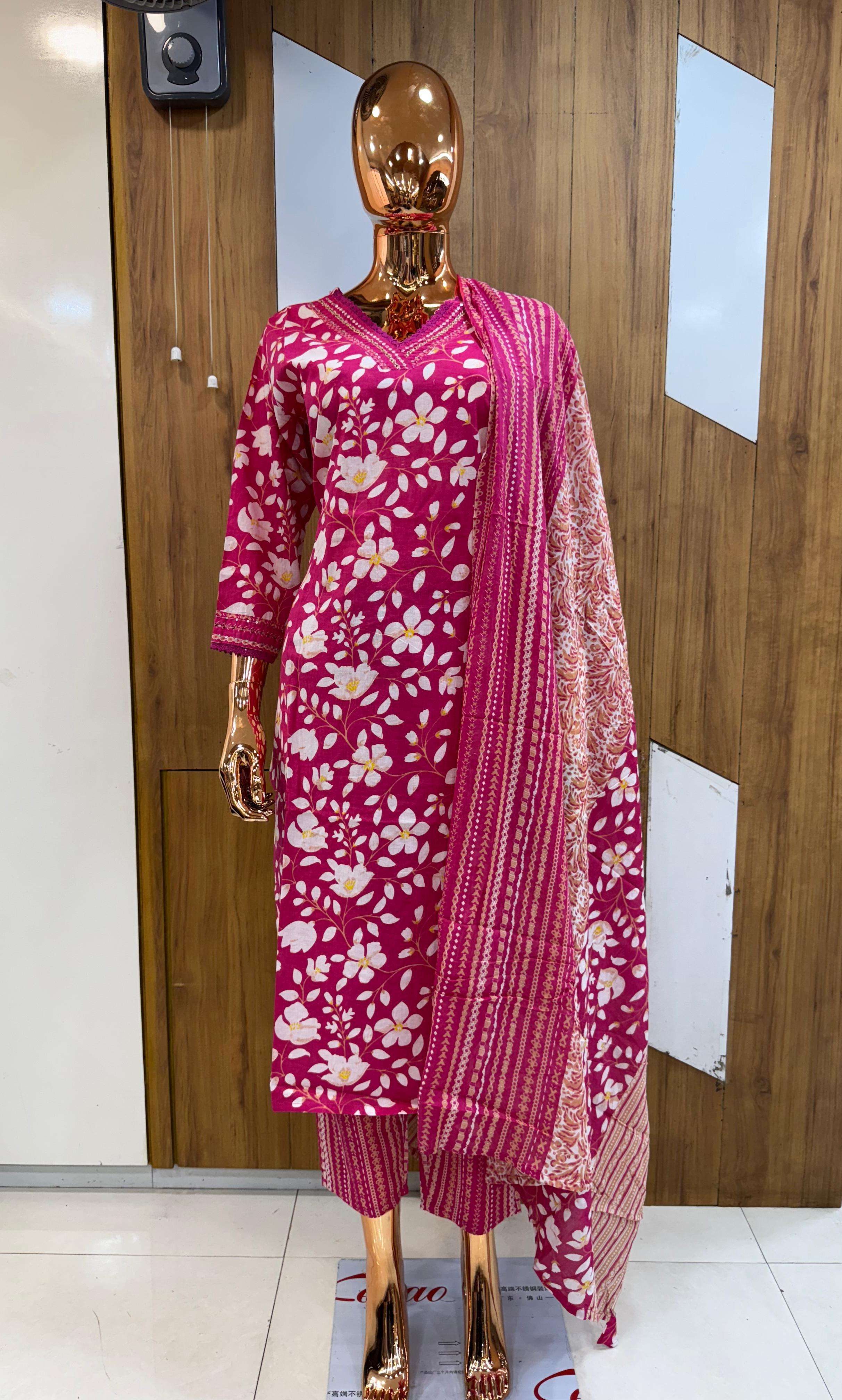 PATTERN DUPATTA SET READYMADE COTTON SALWAR SUIT SUMMER DAIL...
