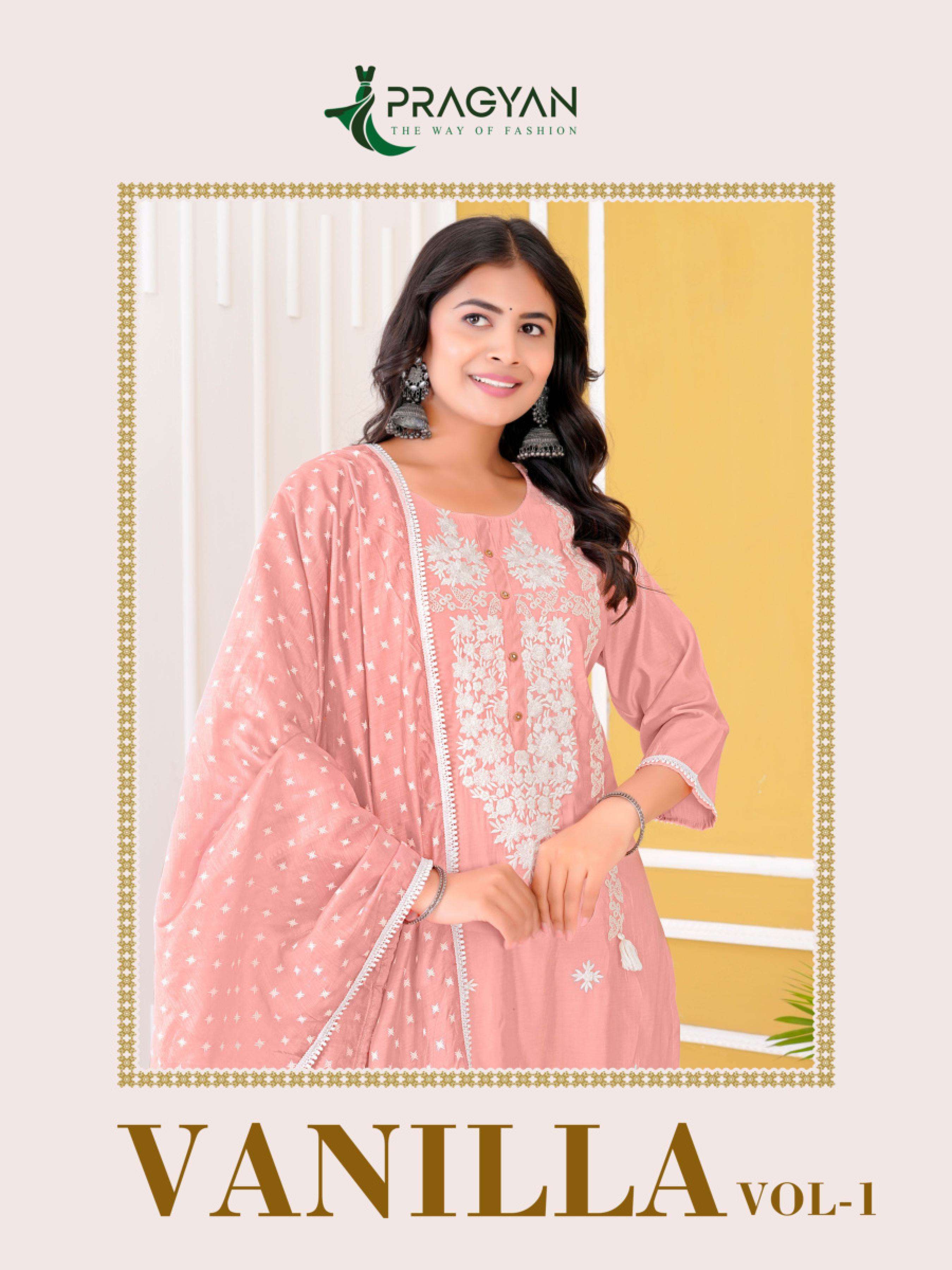 PRAGYAN VANILLA VOL 1 SILK EMBROIDERY WORK SALWAR SUIT FOR W...