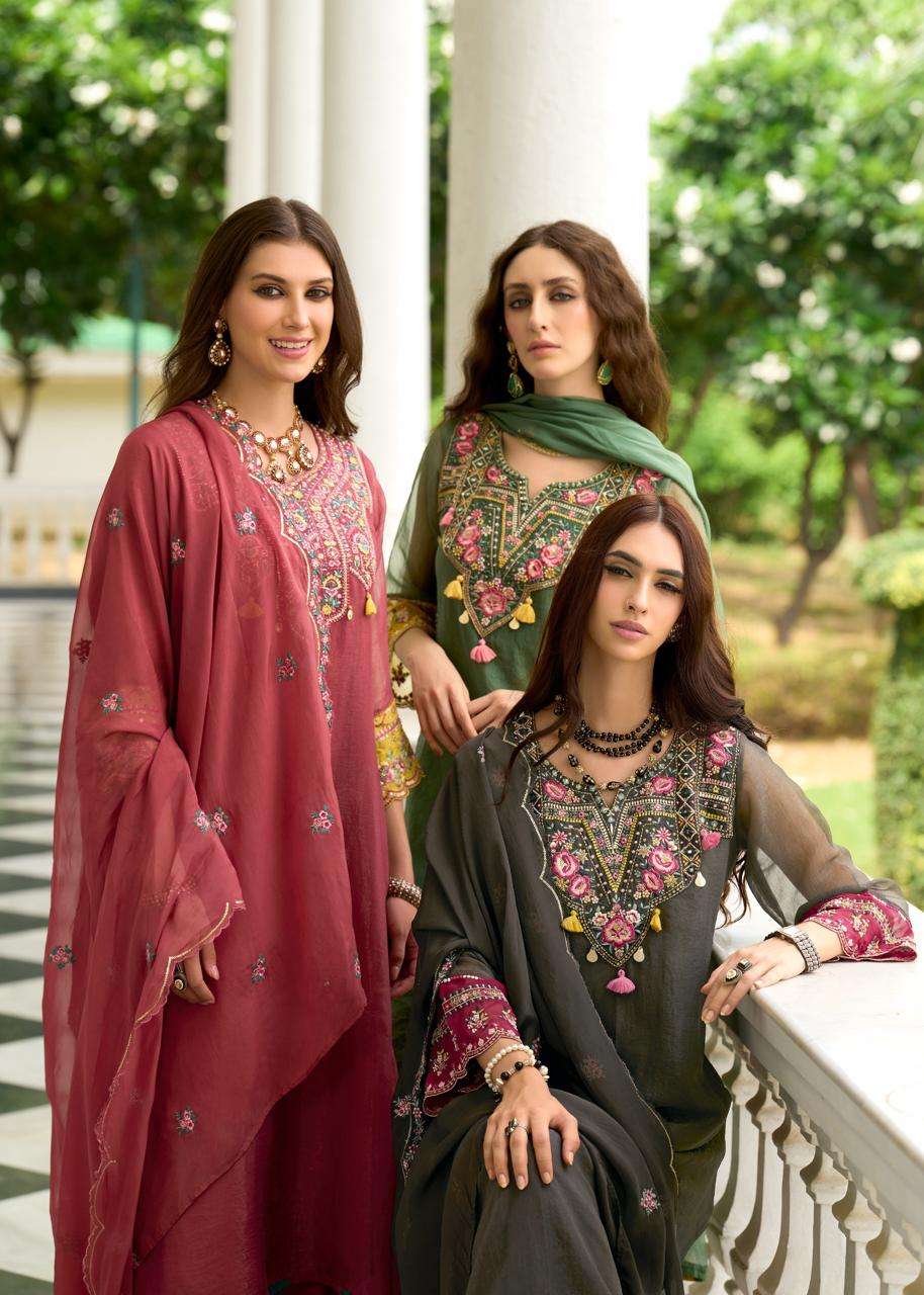  PRM INDIA LEANA ORGANZA EMBROIDERY WORK SUIT FOR WOMEN READ...