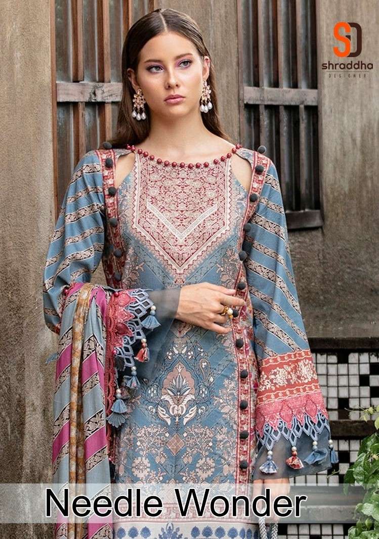 SHARADDHA NEEDLE WONDER VOL 1 LAWN COTTON WORK PAKISTANI SUI...