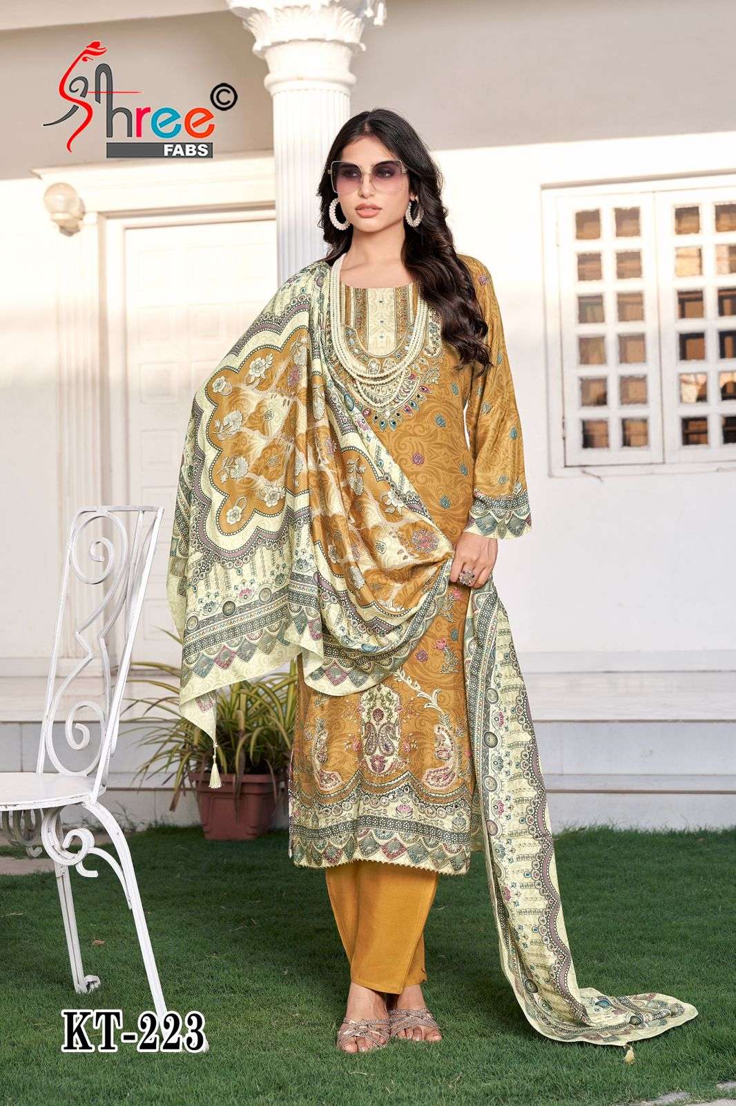 SHREE FABS KT 223 VISCOSE MUSLIN DIGITAL PRINTED UNSTITCH SU...