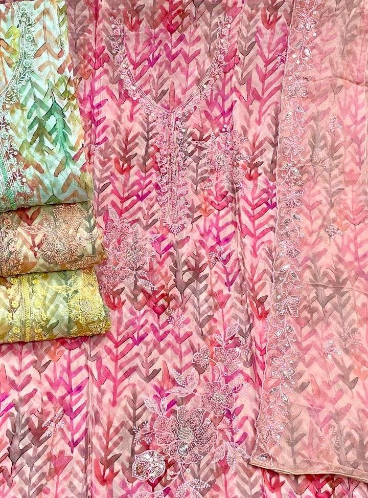 SIARA VISCOSE GLASS ORGANZA BEATS WORK SALWAR SUIT MATERIAL ...