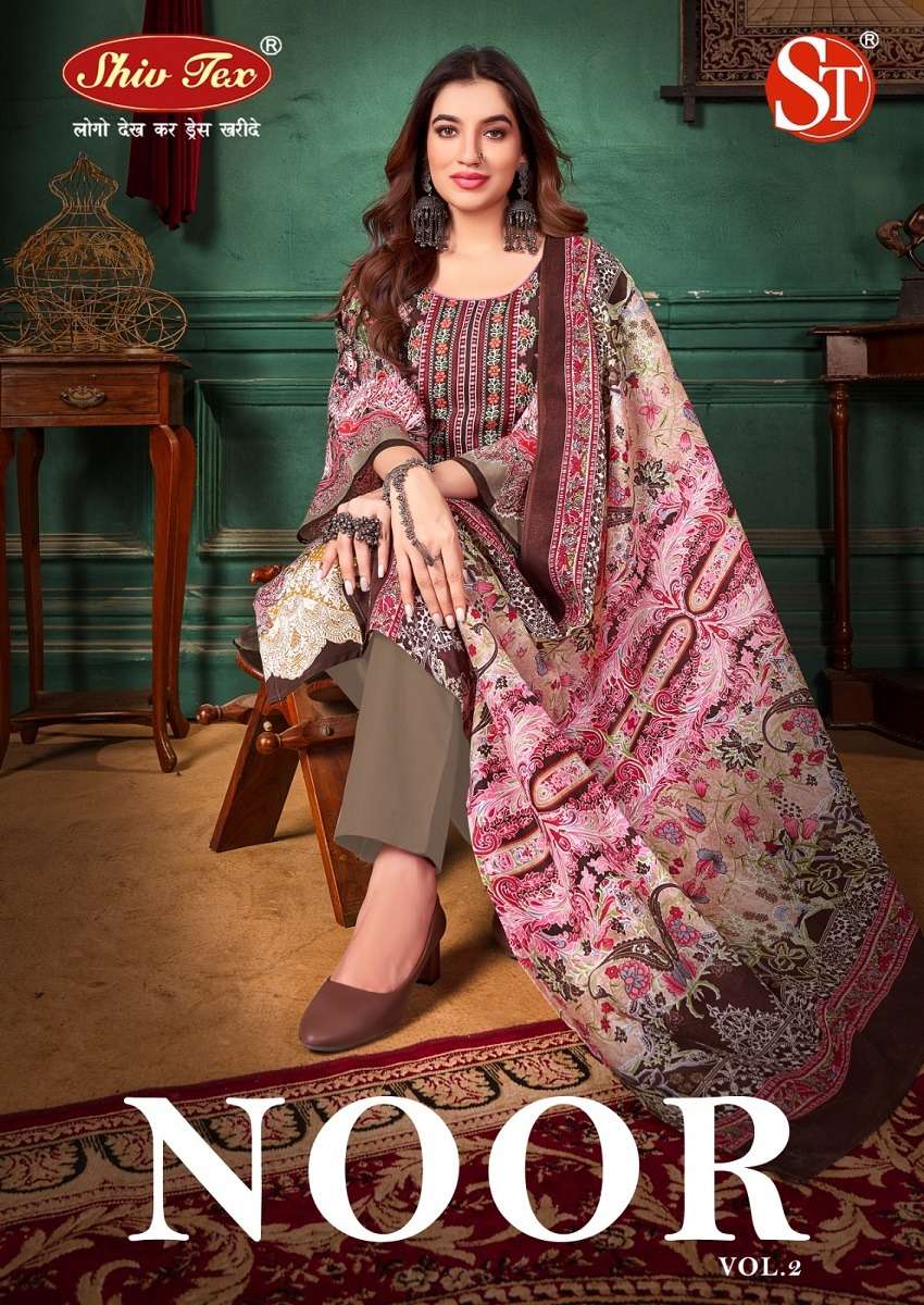 ST NOOR VOL 1 PAKISTANI DESIGNER INDIAN COTTON UNSTITCH SUIT...