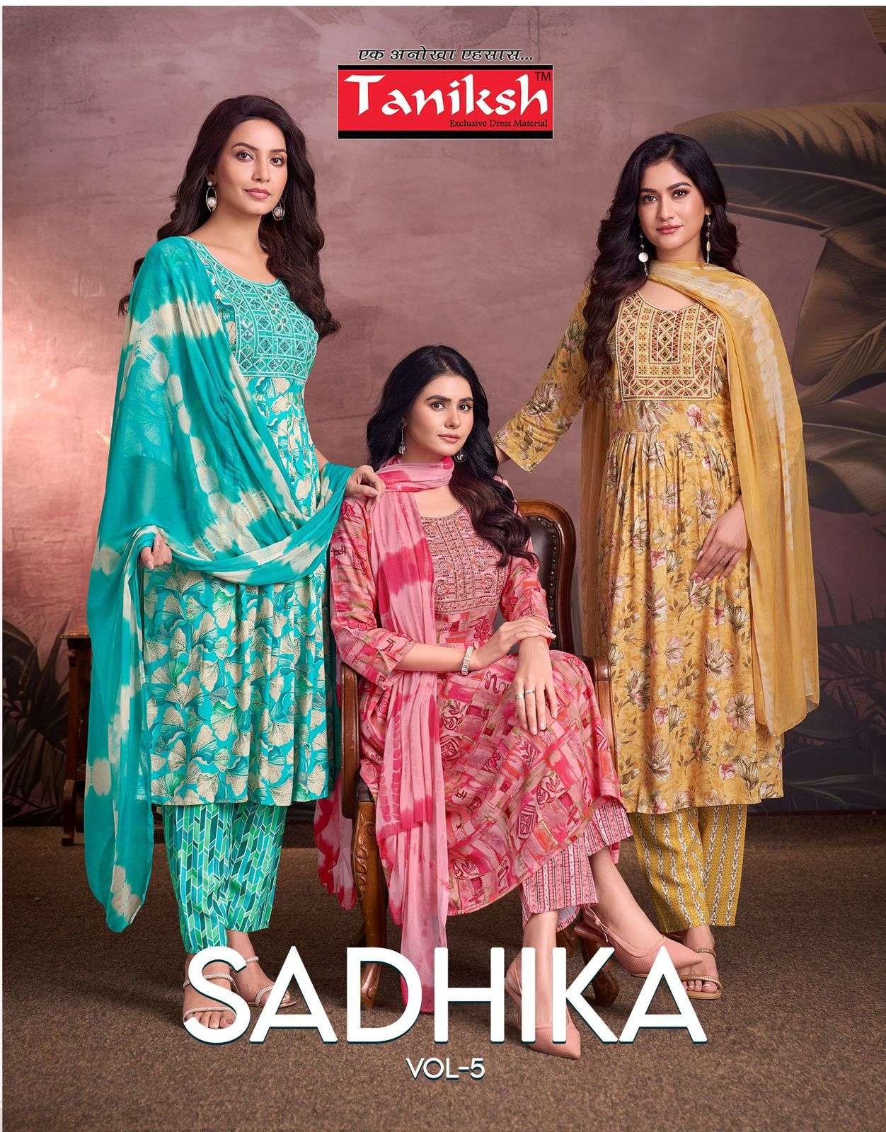 TANIKSH SADHIKA VOL 9 RAYON PRINTED RUND KURTI SUIT FOR DAIL...