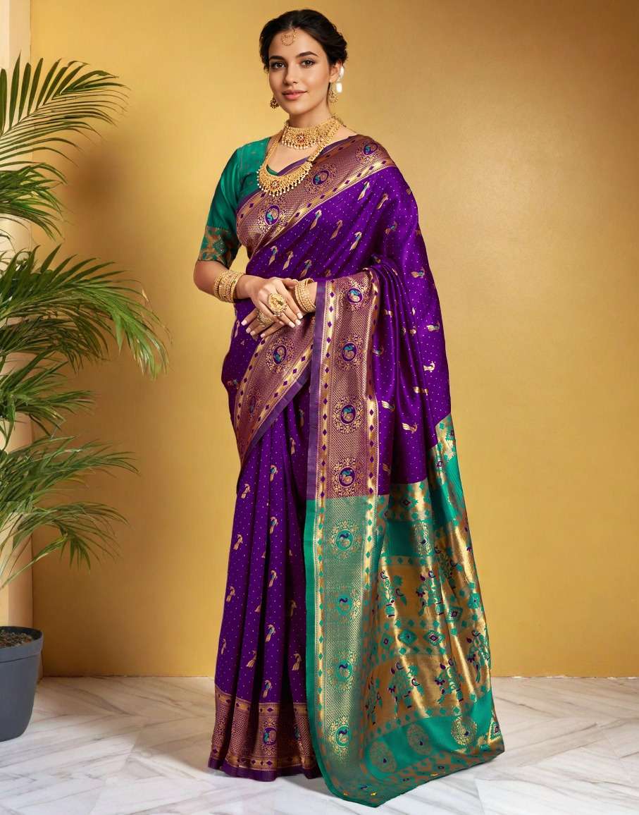 Traditional paithani Design soft Silk saree best collection 