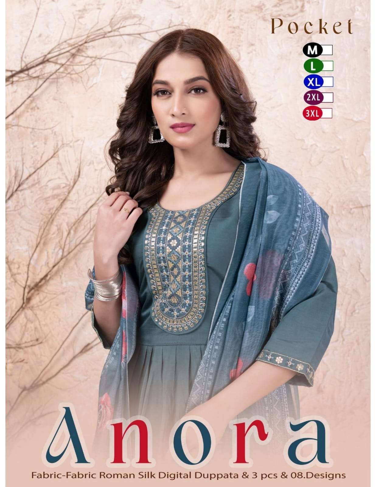 TRENDY ANORA SILK AND WORK KURTI PANT WITH DIGITAL DUPATTA F...