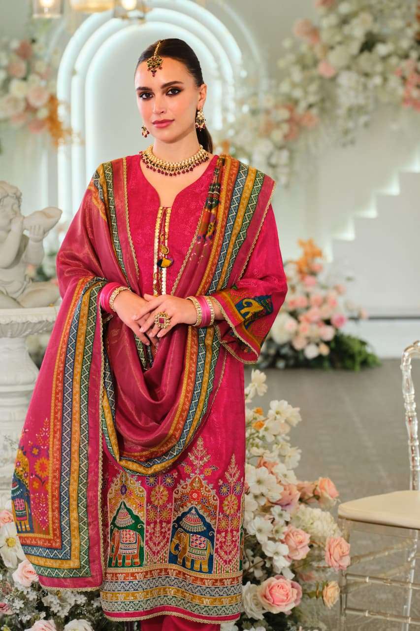 TTT JACQUARD SILK MIRROR WORK SALWAR SUIT FOR WEDDING FESTIV...