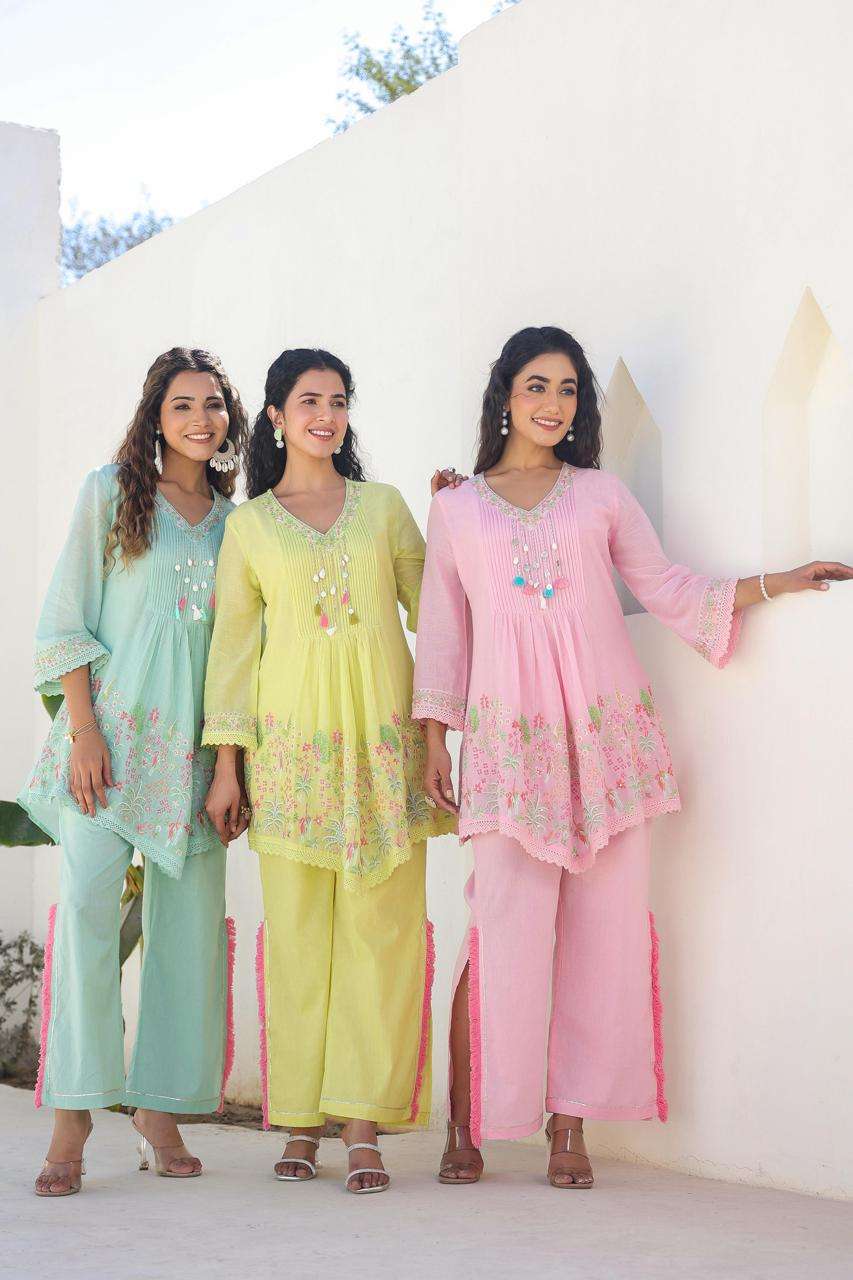 TTT NEW PATTERN COTTON MOTI WORK KURTI PANT FOR GIRLS PARTY ...