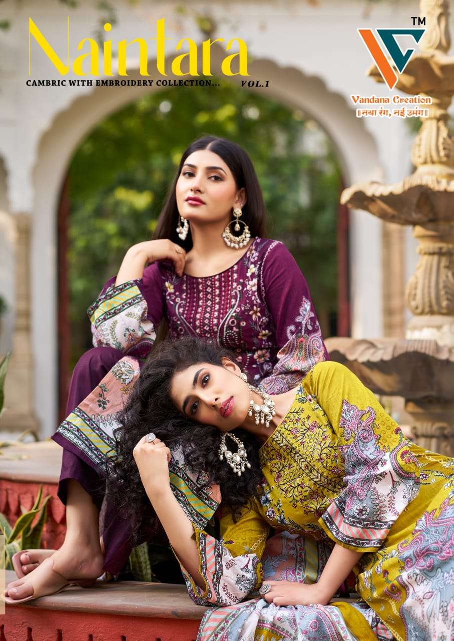 VANDANA CREATION NAINTARA VOL 1 CAMBRIC COTTON DESIGNER SALW...