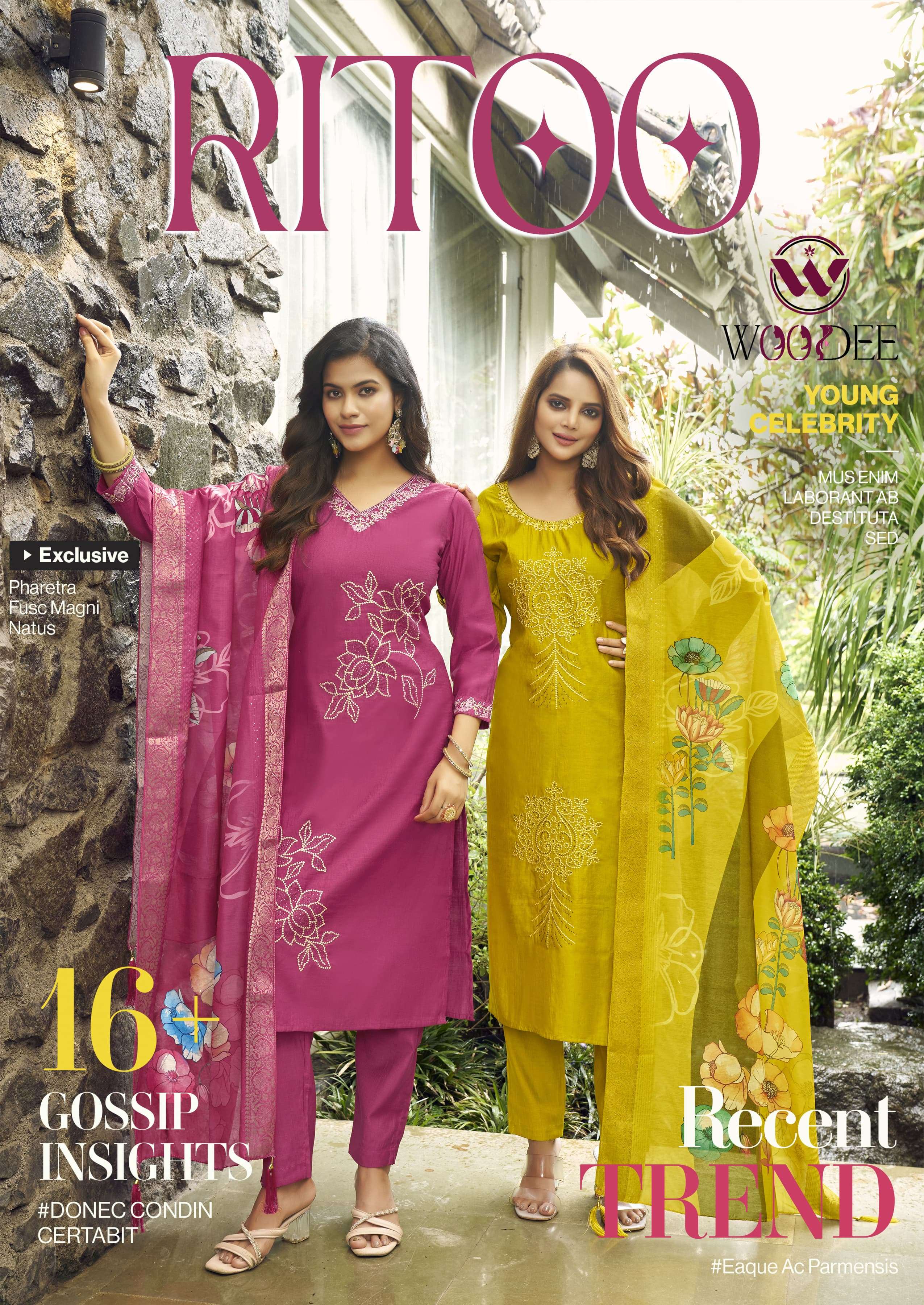 WOODEE RITOO PREMIUM QUALITY VISCOSE DESIGNER SALWAR SUIT RE...