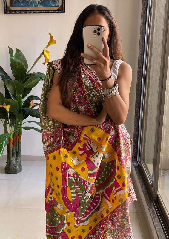 136 SELFI 19 TREND KALMKARI SAREE COLLECTION TO FESTIVAL SUR...