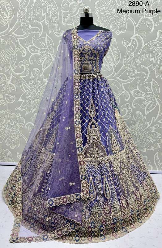 2890 SOBER EMBROIDERY WORK DESIGNER THREE KALI PATTERN WEDDI...