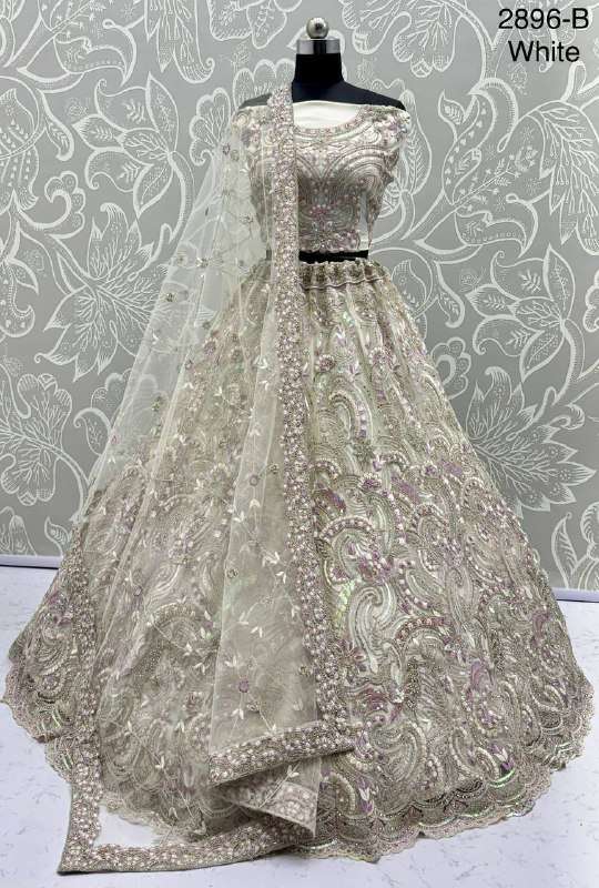 2896 BEAUTIFUL WORK OF DORI AND SEQUENCE NET LEHENGA CHOLI E...