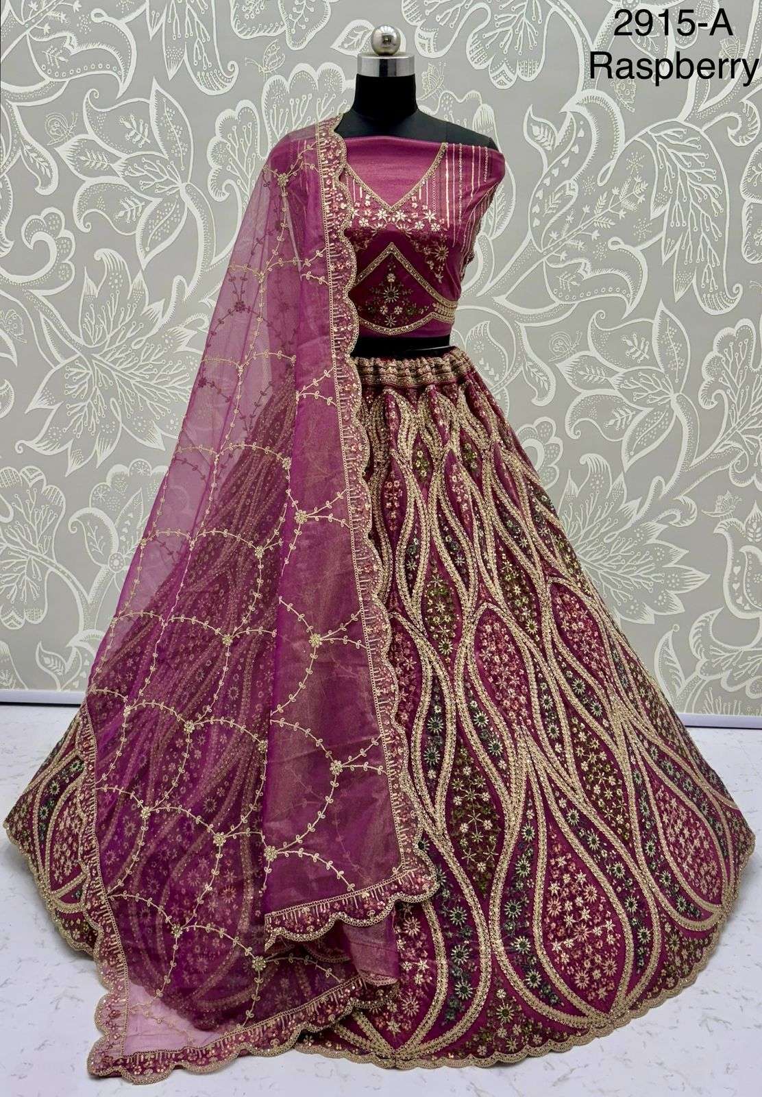 Aa 2915  Bridal wear Heavy embroidery work Net Fabric Design...