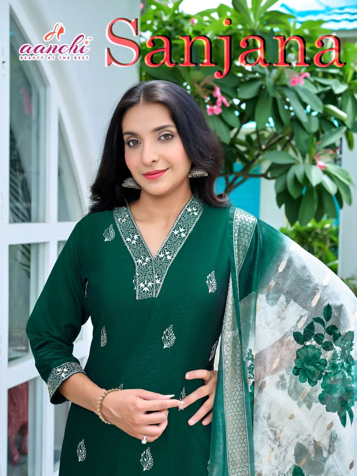 AANCHI SANJANA STRAIGHT CONCEPT TREND SILK DESIGNER SUIT FOR...