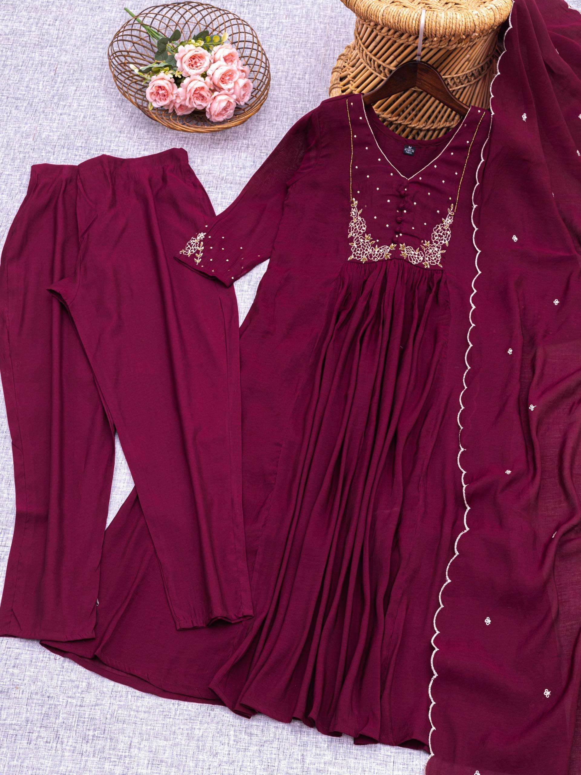 AARNA CHANDERI FABRIC FANCY KURTI PANT CASUAL OFFICE & COLLE...