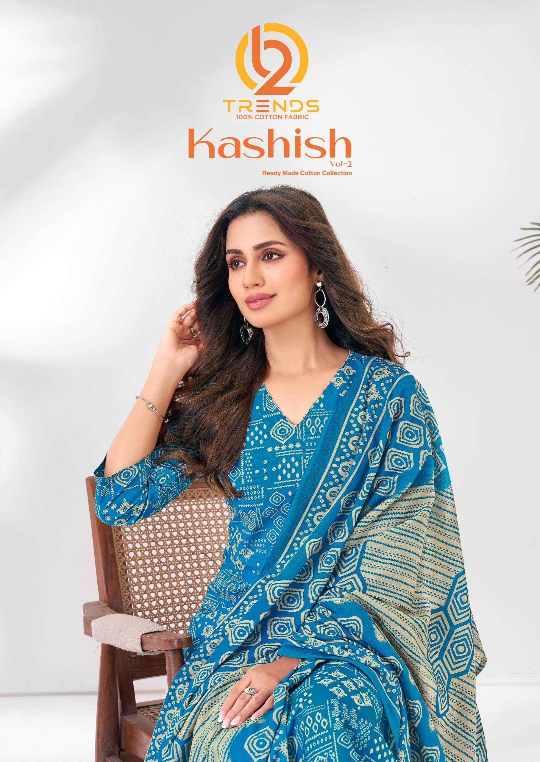 B2 KASHISH VOL 2 READY SUMMER KAPDE COTTON PRINTED KURTI PAN...