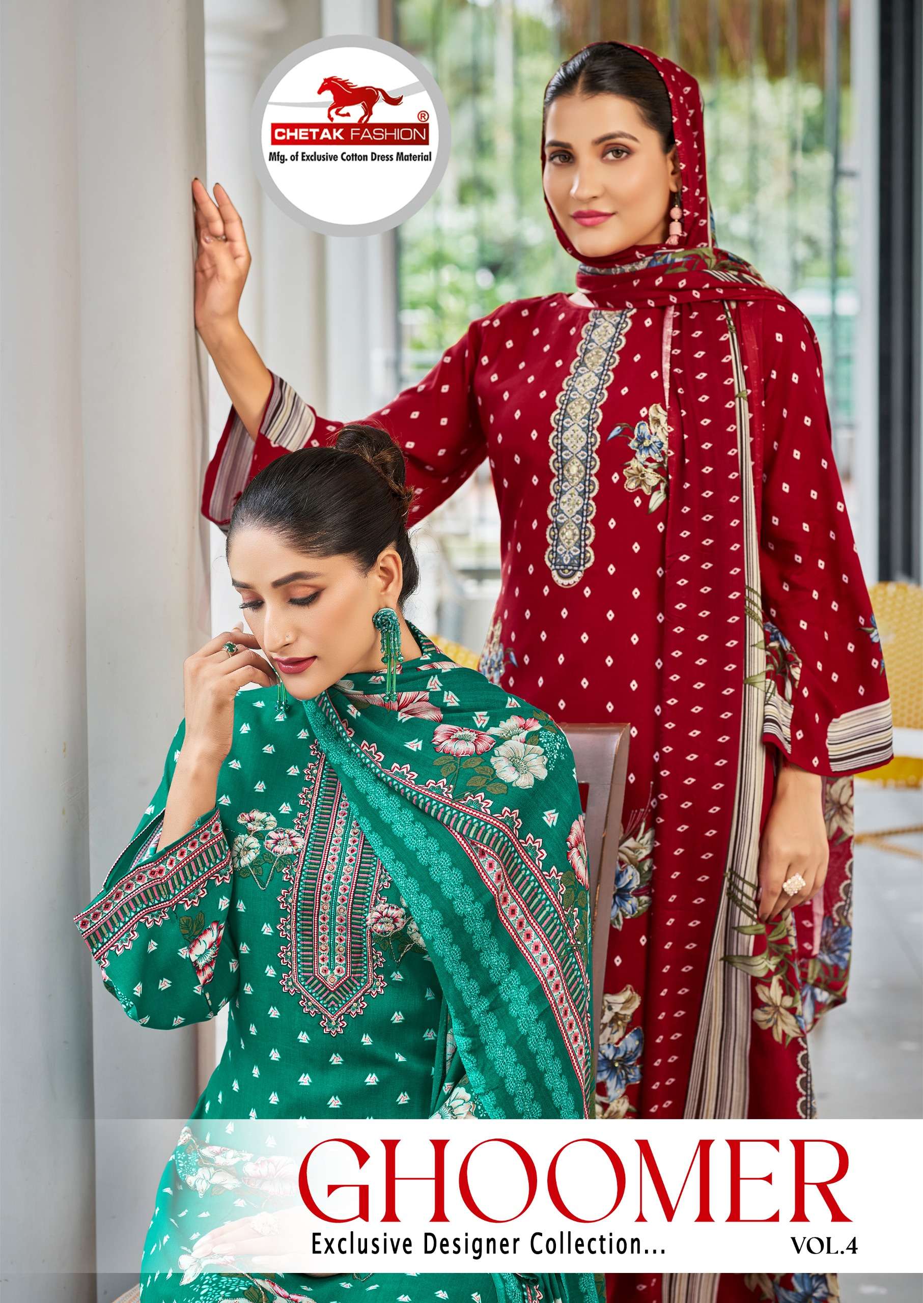 CHETAK FASHION GHOOMAR VOL4 PAKISTANI RAYON COTTON PRINT SAL...
