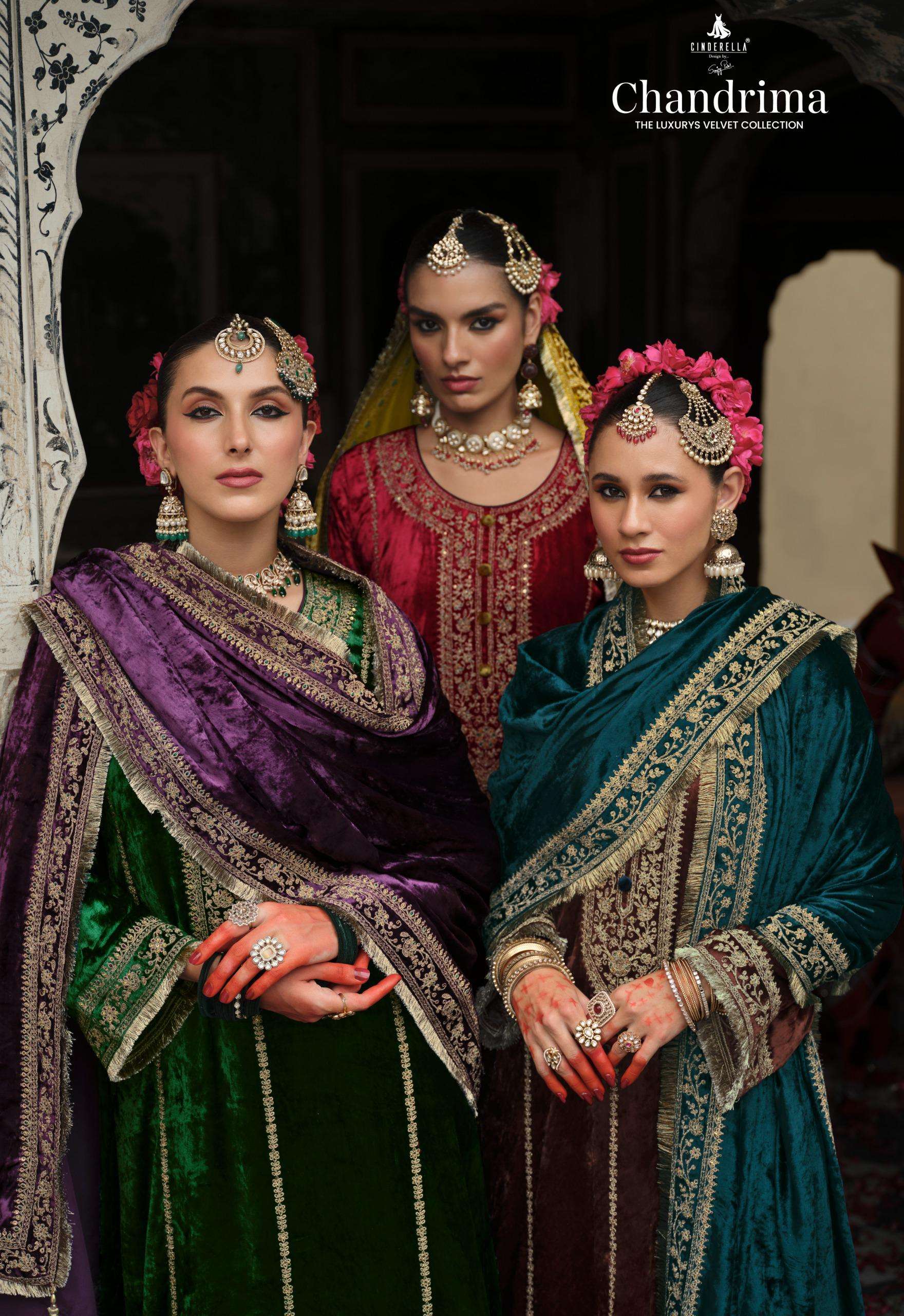 CINDERELLA CHANDRIMA BRAND QUALITY VELVET EMBROIDERY WORK SU...
