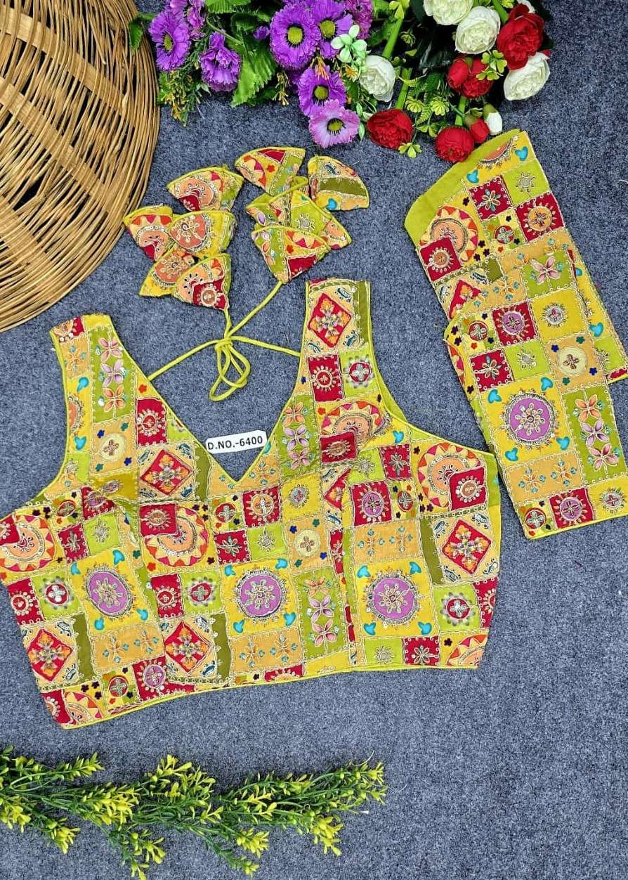 CRAPE VISCOSE POJISAN HALF SLEEVE BLOUSE FOR SAREE COLLECTIO...