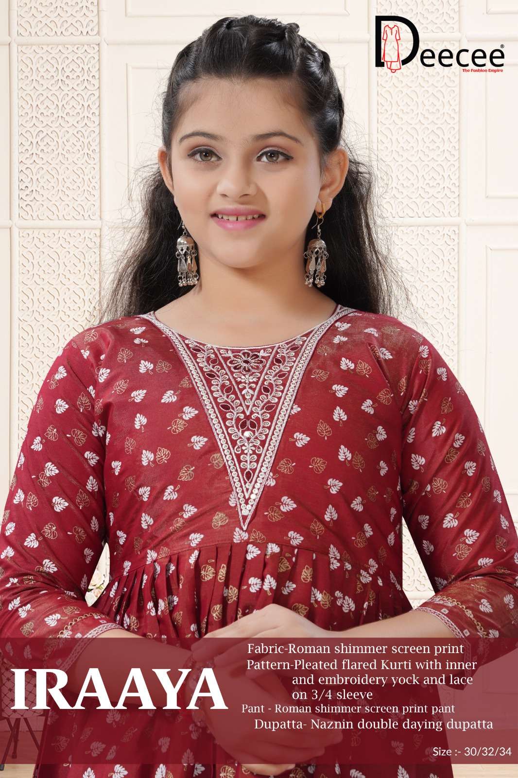 DEECEE IRAAYA KIDS WEAR FESTIVAL SHIMMER FLARED KURTI WEAR D...