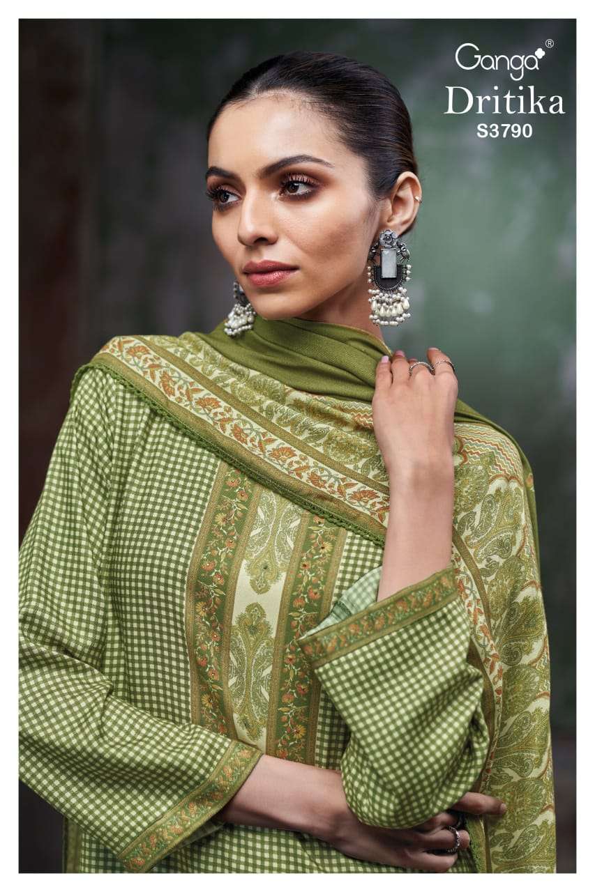 GANGA DRITIKA 3790 BOUTIQUE FASHION WOOL PASHMINA PRINT SWAR...