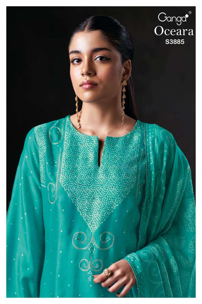 GANGA OCEARA 3885 PREMIUM BEMBERG RUSSIAN SILK PRINTED WORK ...