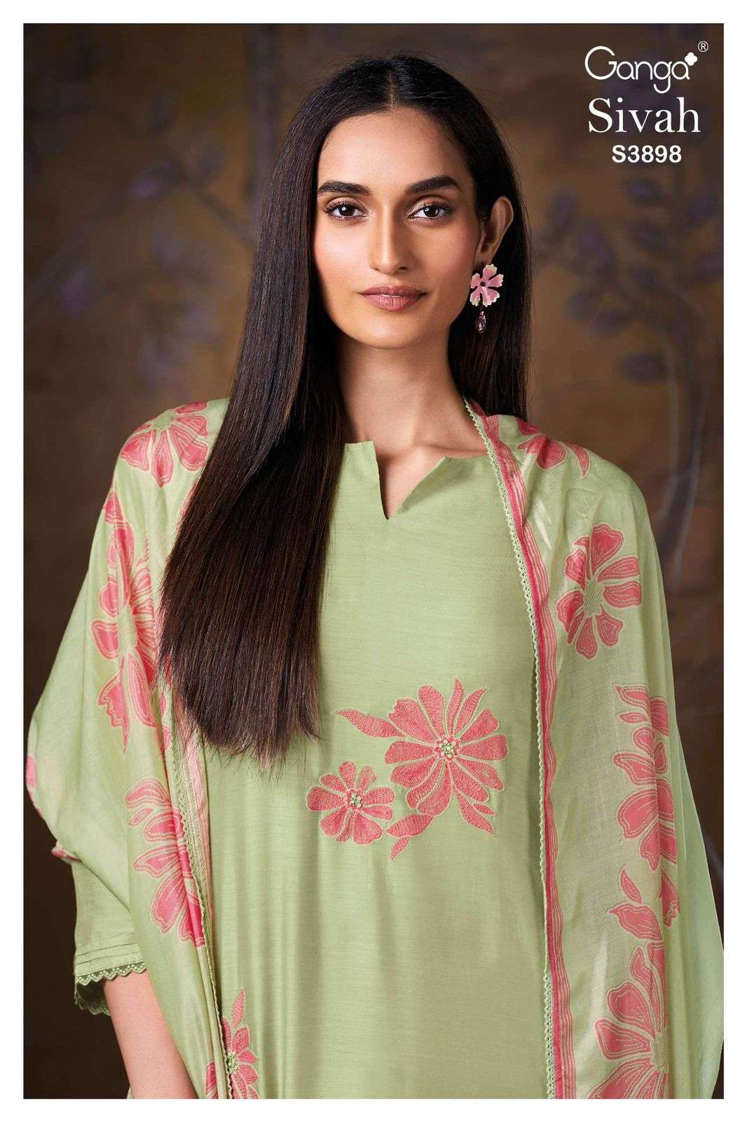 GANGA SIVAH 3898 PREMIUM SILK SOLID COLOR WORK SALWAR SUIT C...