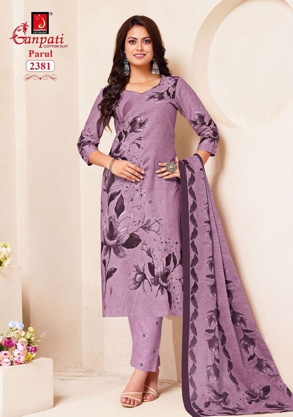 GANPATI PARUL VOL 12 PURE COTTON PRINTED PATIYALA STYLE SUIT...
