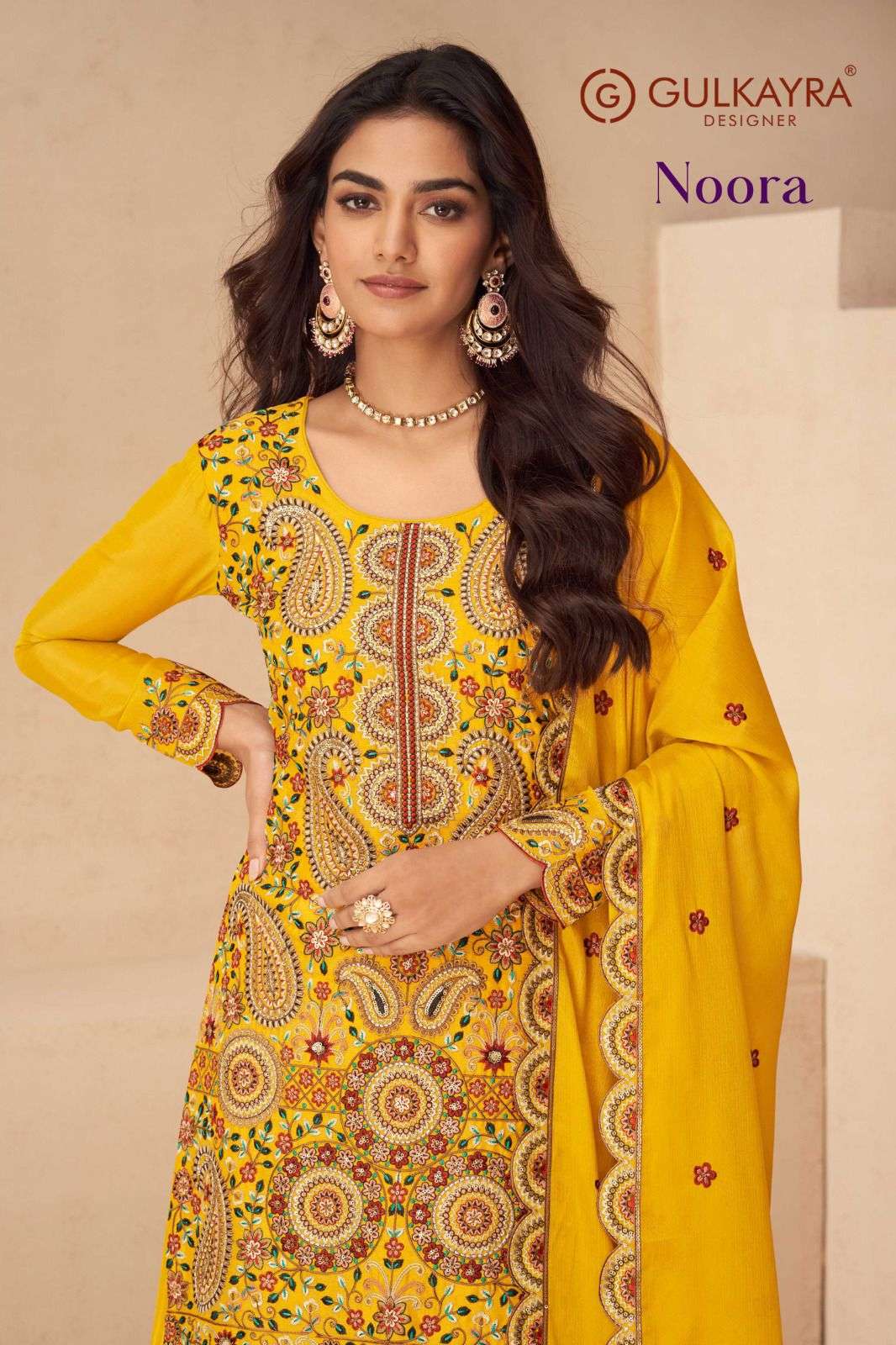 Gulkayra Designer Noora Chinon Silk Ready made suits best co...