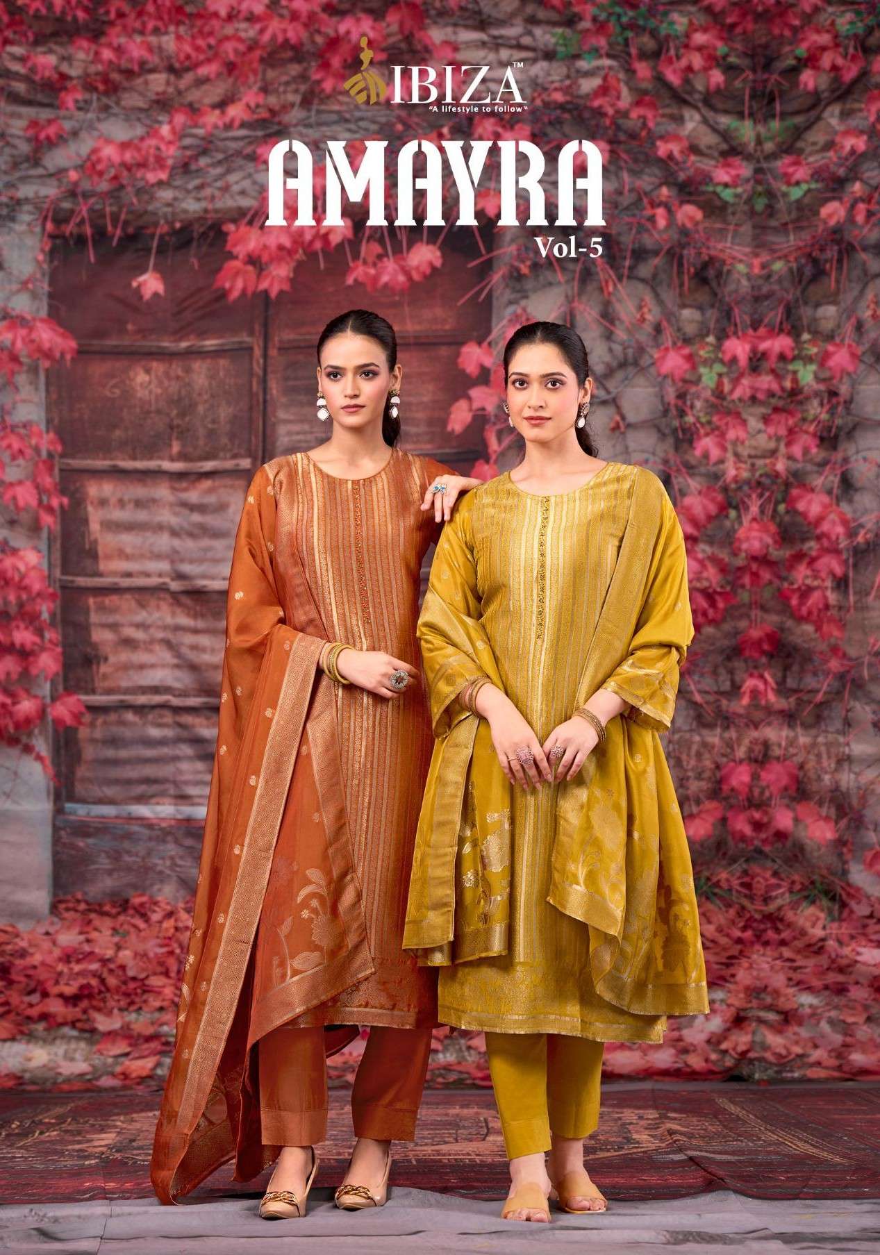 IBIZA AMAYRA VOL 5 BANGLORY SILK JACQUARD PRINT DRESS SUIT B...