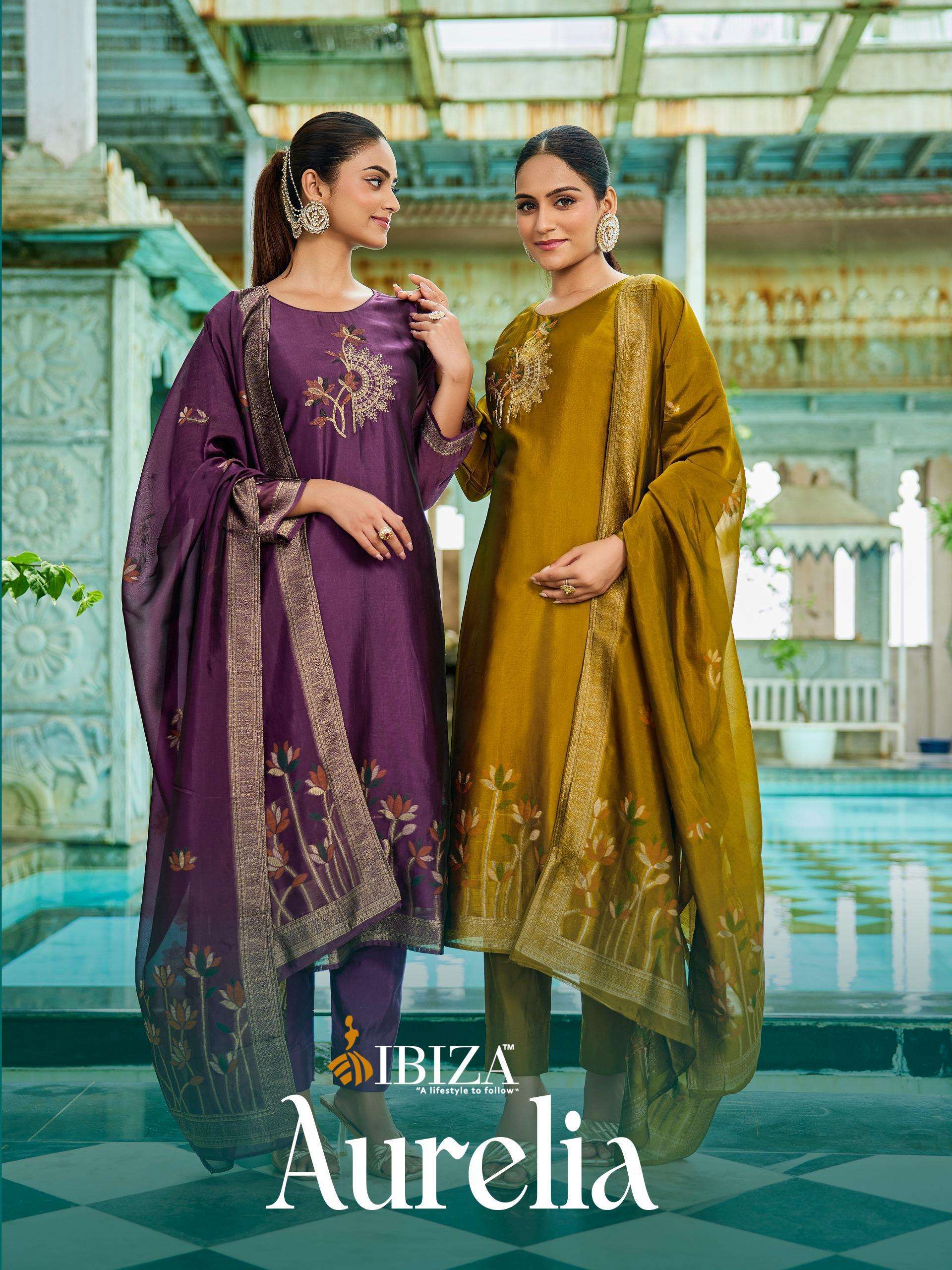 IBIZA AURELIA BANGLORY SILK JACQUARD FULL DESIGNER DRESS TO ...