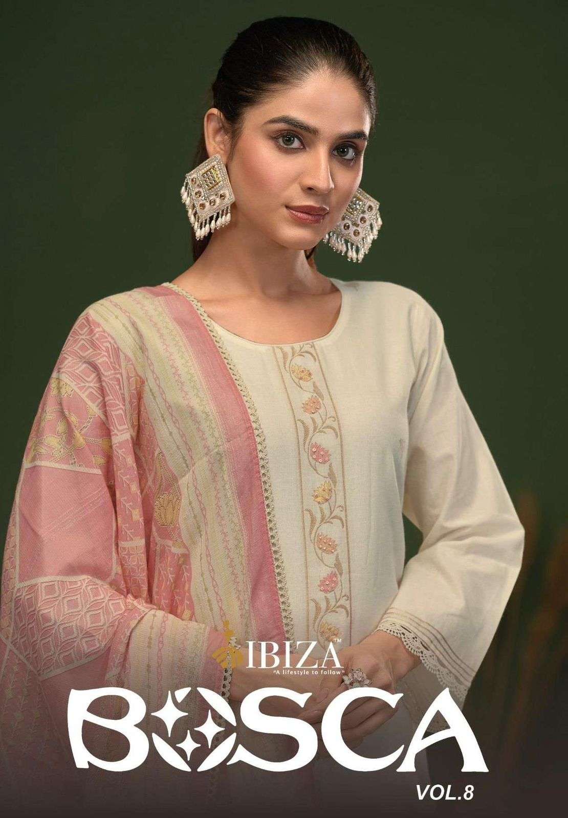 IBIZA BOSCO VOL 8 FESTIVAL OUTFIT LAWN COTTON JACQUARD WORK ...