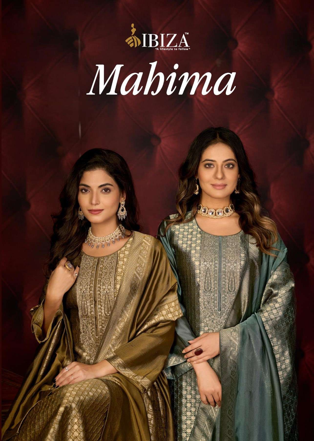 IBIZA MAHIMA TRADITIONAL STYLE BANGLORY SILK WORK SUIT FOR M...