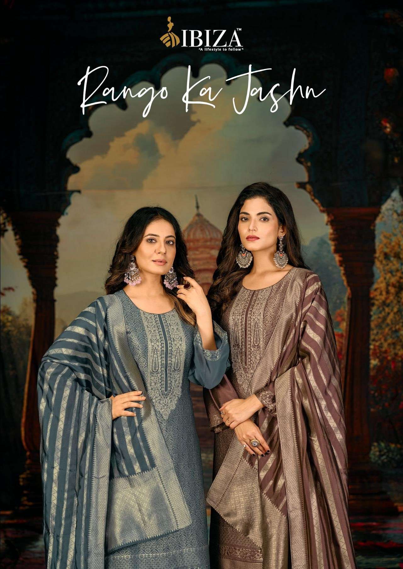 IBIZA RANGO KA JASHN NEW STYLE SILK JACQUARD PRINT SUIT FOR ...