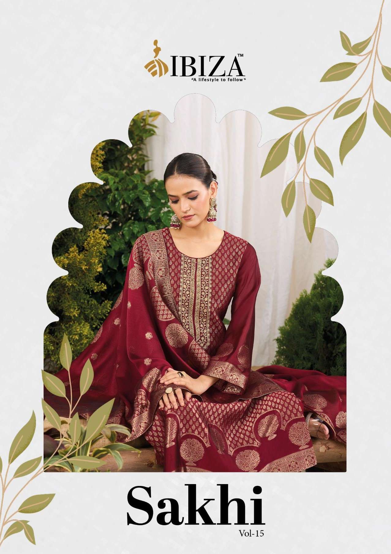 IBIZA SAKHI VOL 15 BANGLORY SILK JACQUARD DESIGN SUIT FOR DI...
