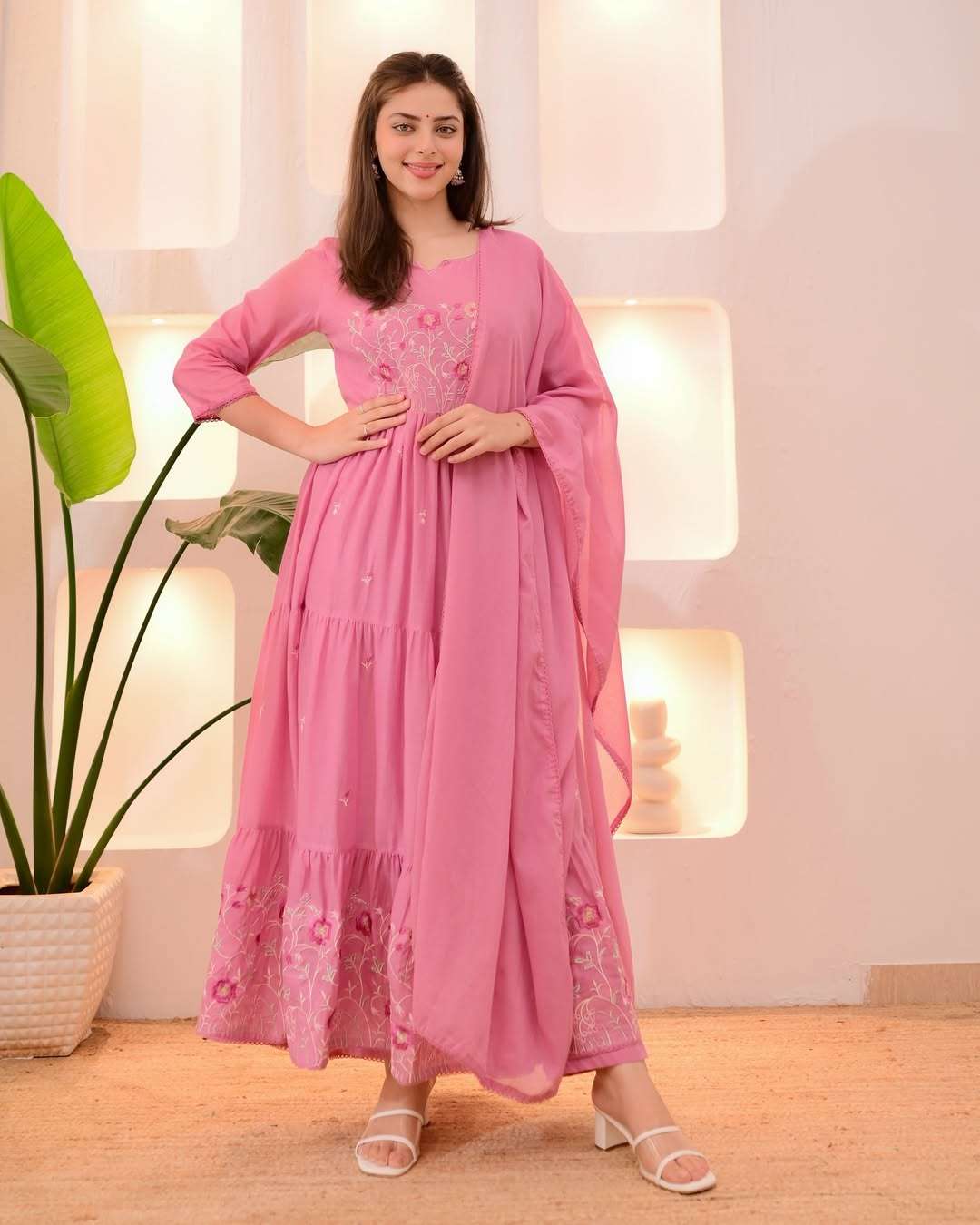 INDIAN BIRTHDAY PARTY WEAR DESIGNER PINK SUIT FOR GIRL FOR R...
