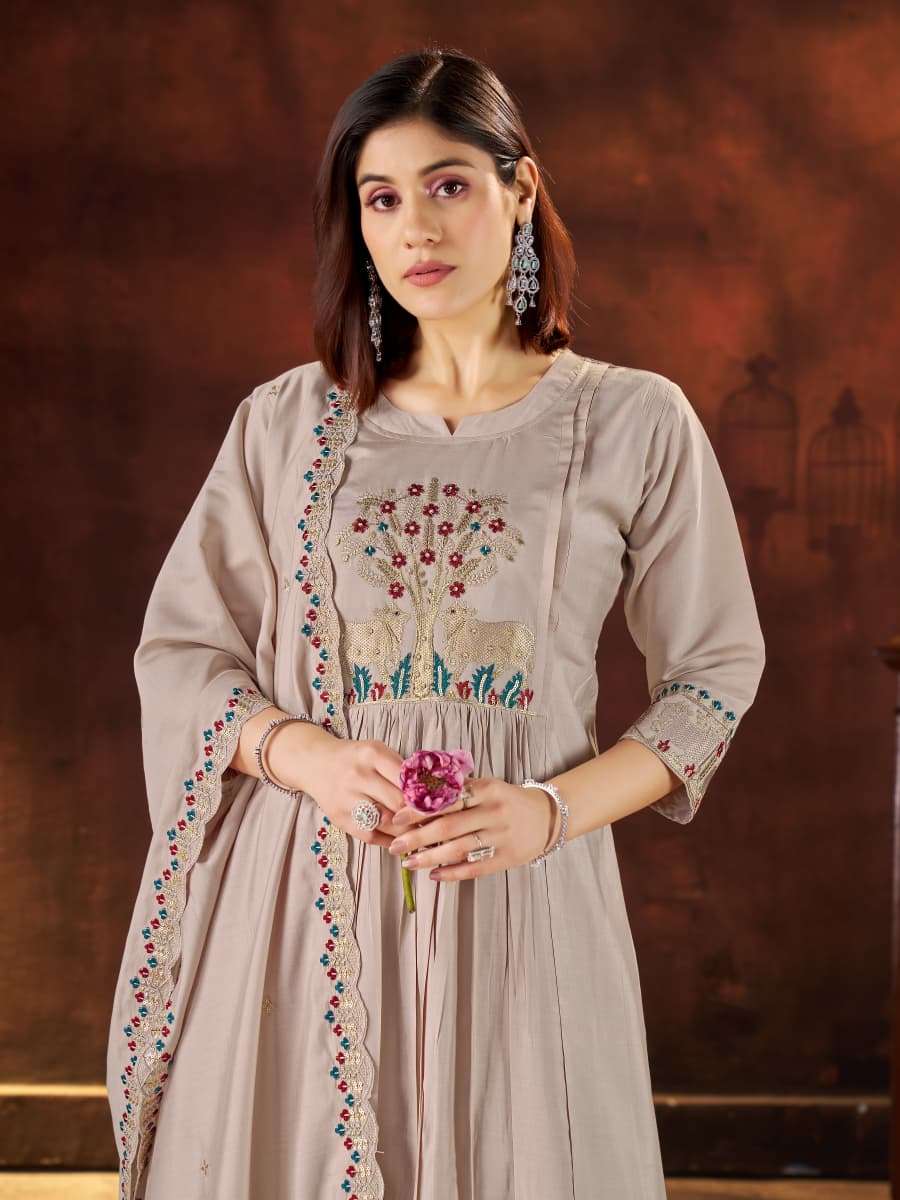 JAIPUR STYLE FUNCTION MIRROR WORK ANARKALI SUIT EXCLUSIVE WH...