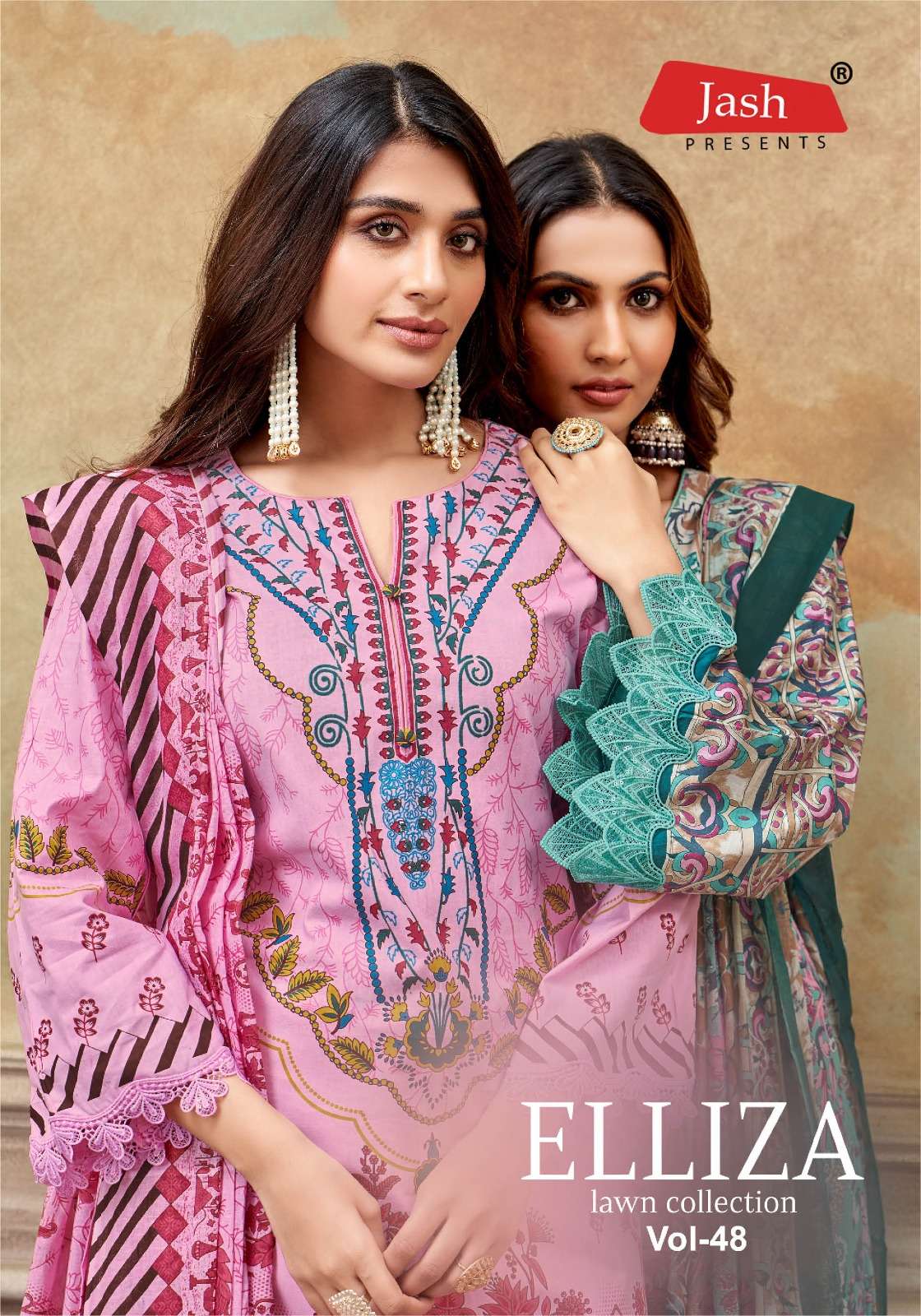 JASH ELLIZA VOL 48 INDIAN PAKISTANI CLOTHING PURE COTTON DRE...
