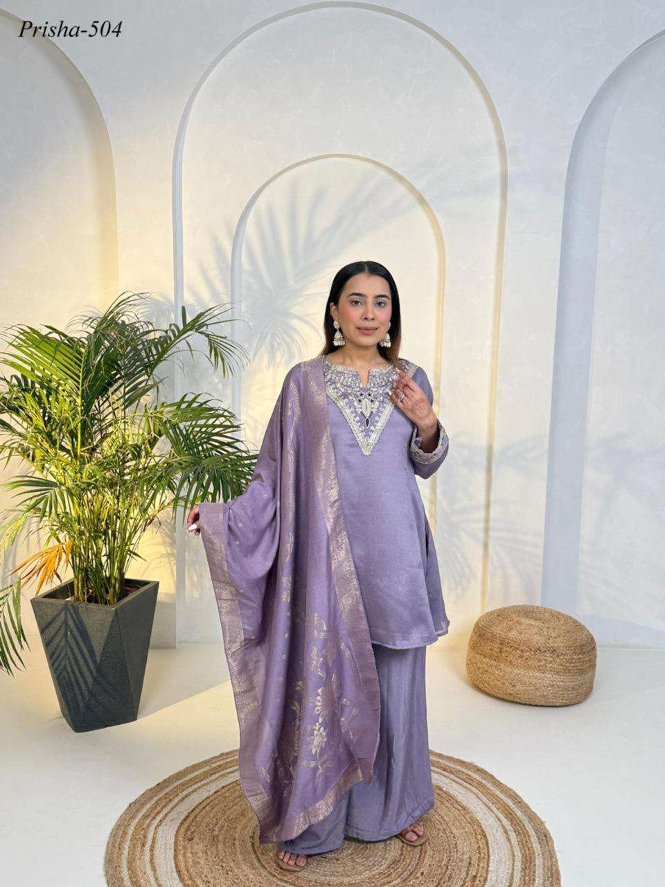 K 312 TRENDING DIWALI TRADITIONAL DESIGNER PALAZZO SUIT SURA...