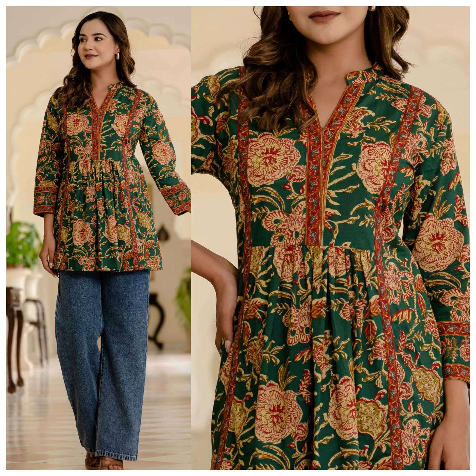 K 321 WESTERN RUND SHORT KURTI DAILY OFFICE & COLLEGE OUTFIT...