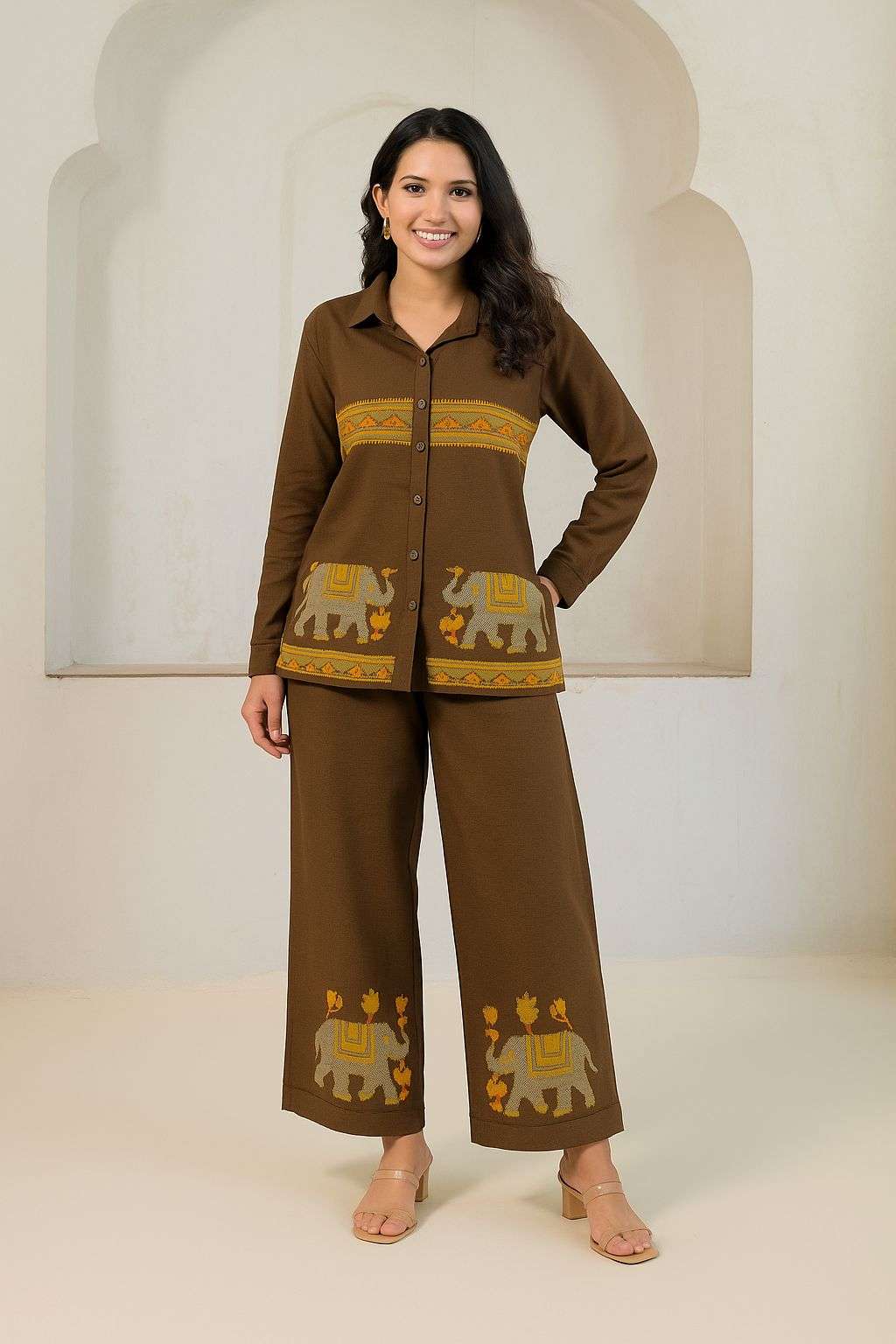 K 322 NEW MODAL STYLE CORD SET TO ELEFANT PRINT COTTON RICH ...