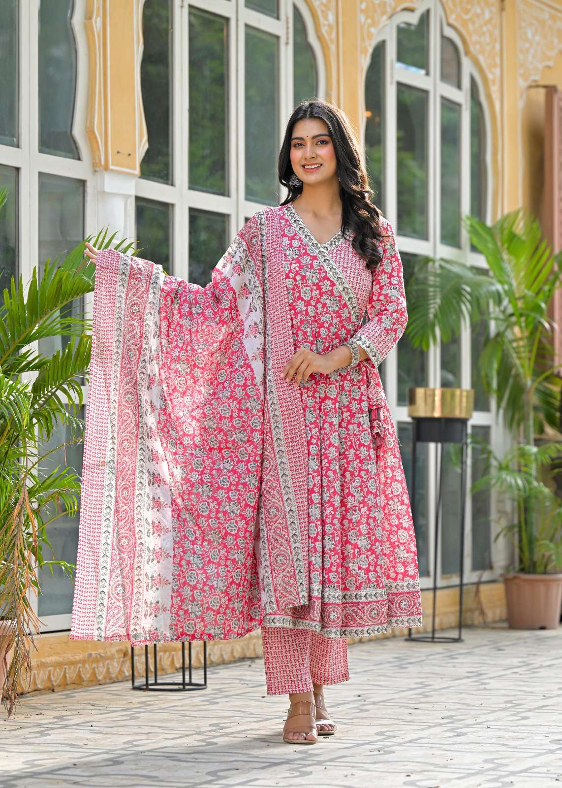 K 328 BEAUTIFUL COTTON UMBRELLA STYLE KURTI SUIT FOR FESTIVA...