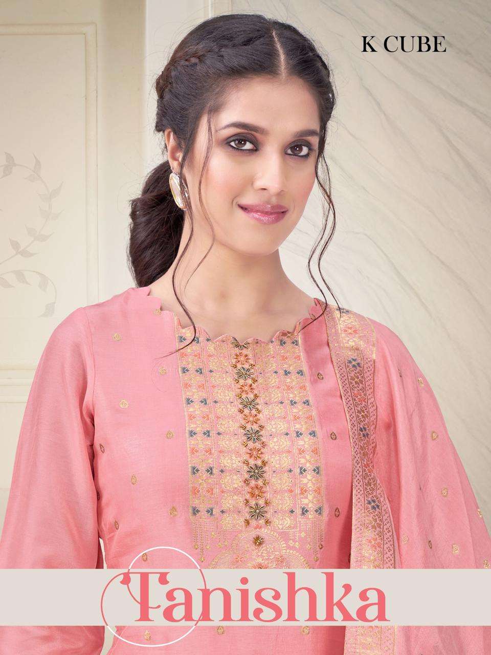 K CUBE TANISHKA FANCY SILK JACQUARD PRINT SUIT FOR ALL FESTI...
