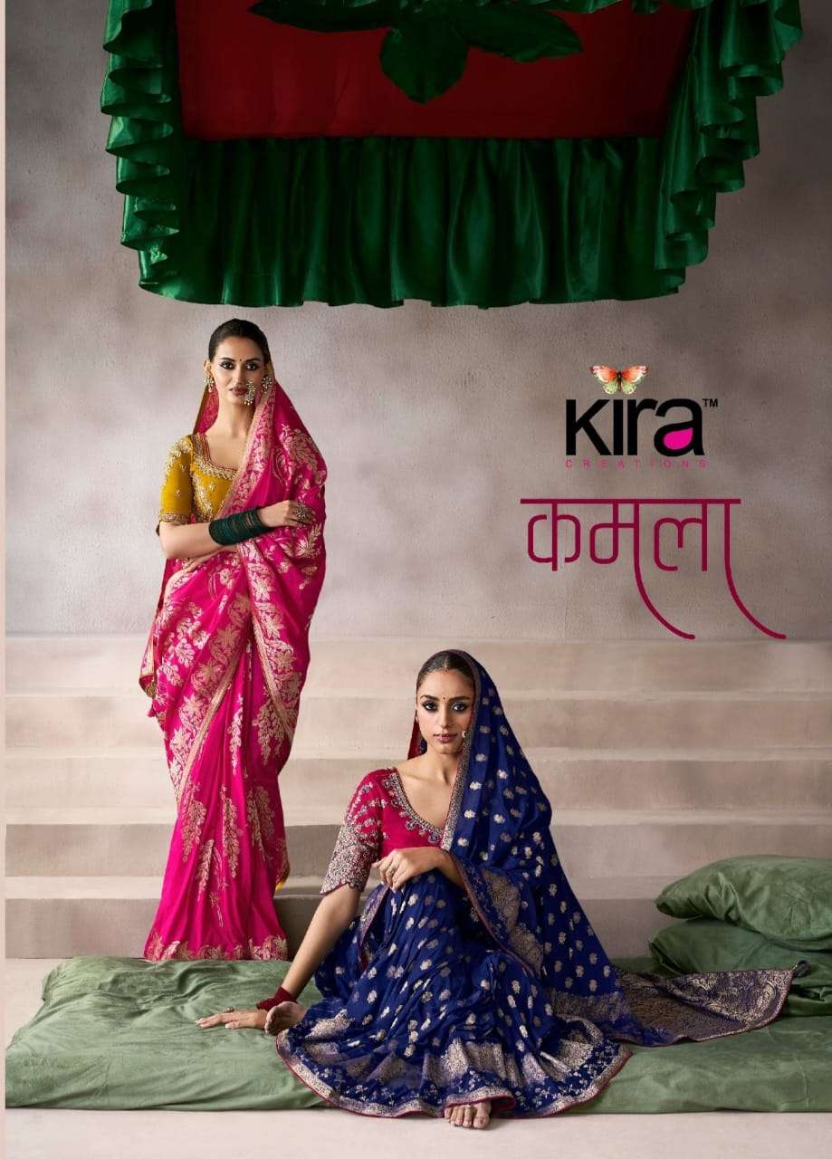 Kira Kamala Pure Crepe Silk Festival special saree best Coll...