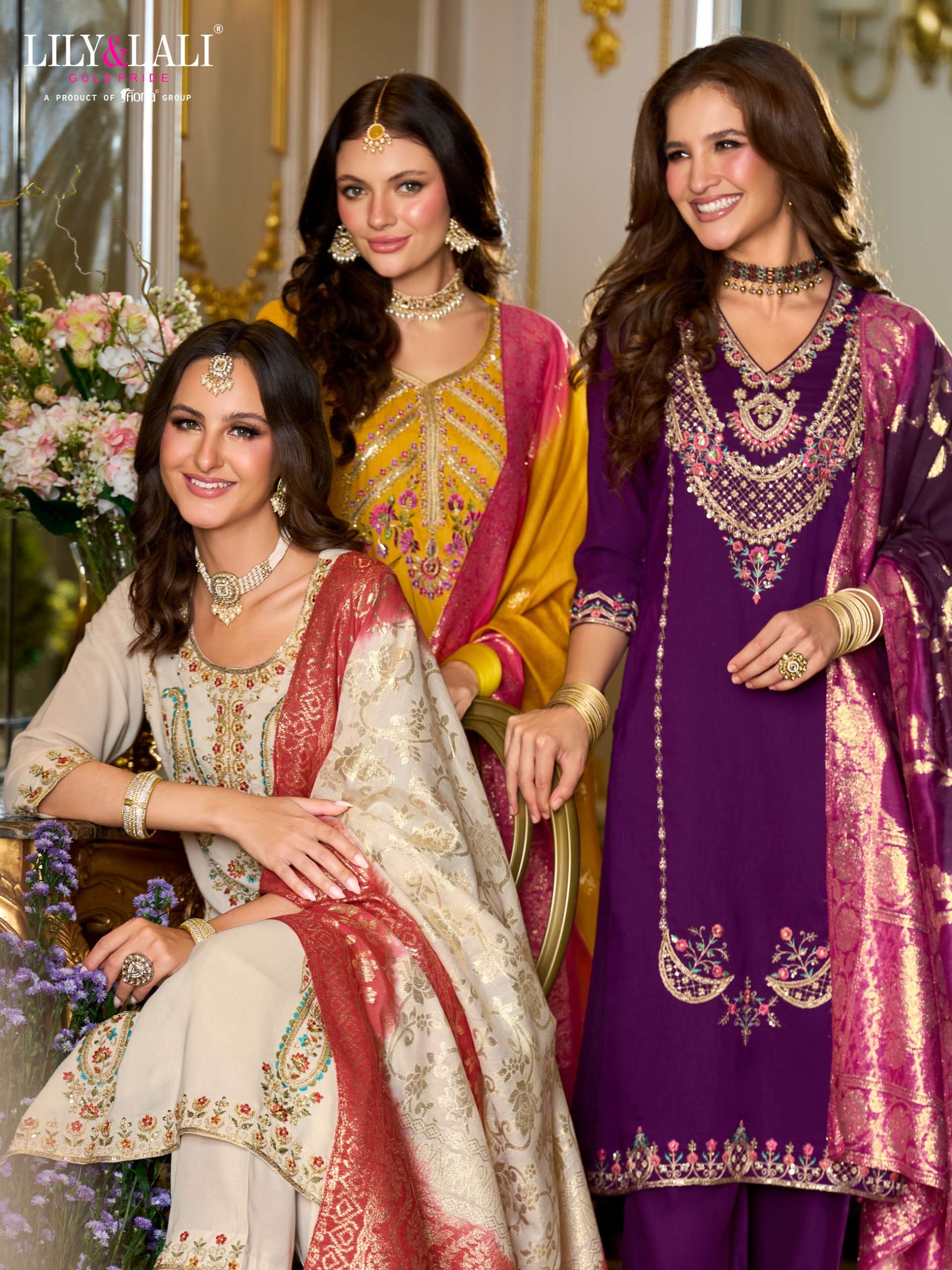 LILY & LALI SITARA FESTIVAL COLLECTION EMBROIDERY SILK DESIG...