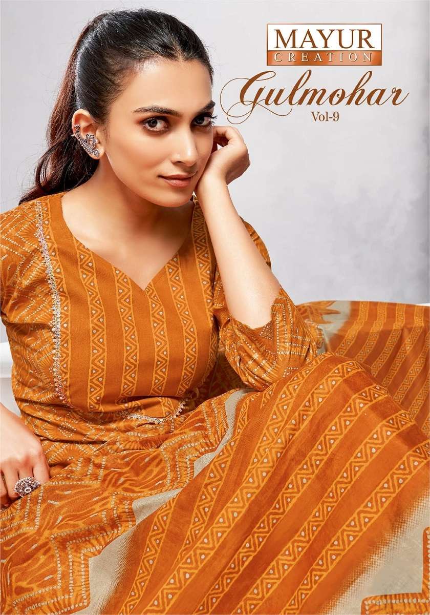 MAYUR GULMOHAR VOL 9 COTTON PRINTED KURTI PANT 3 PIECE SUIT ...