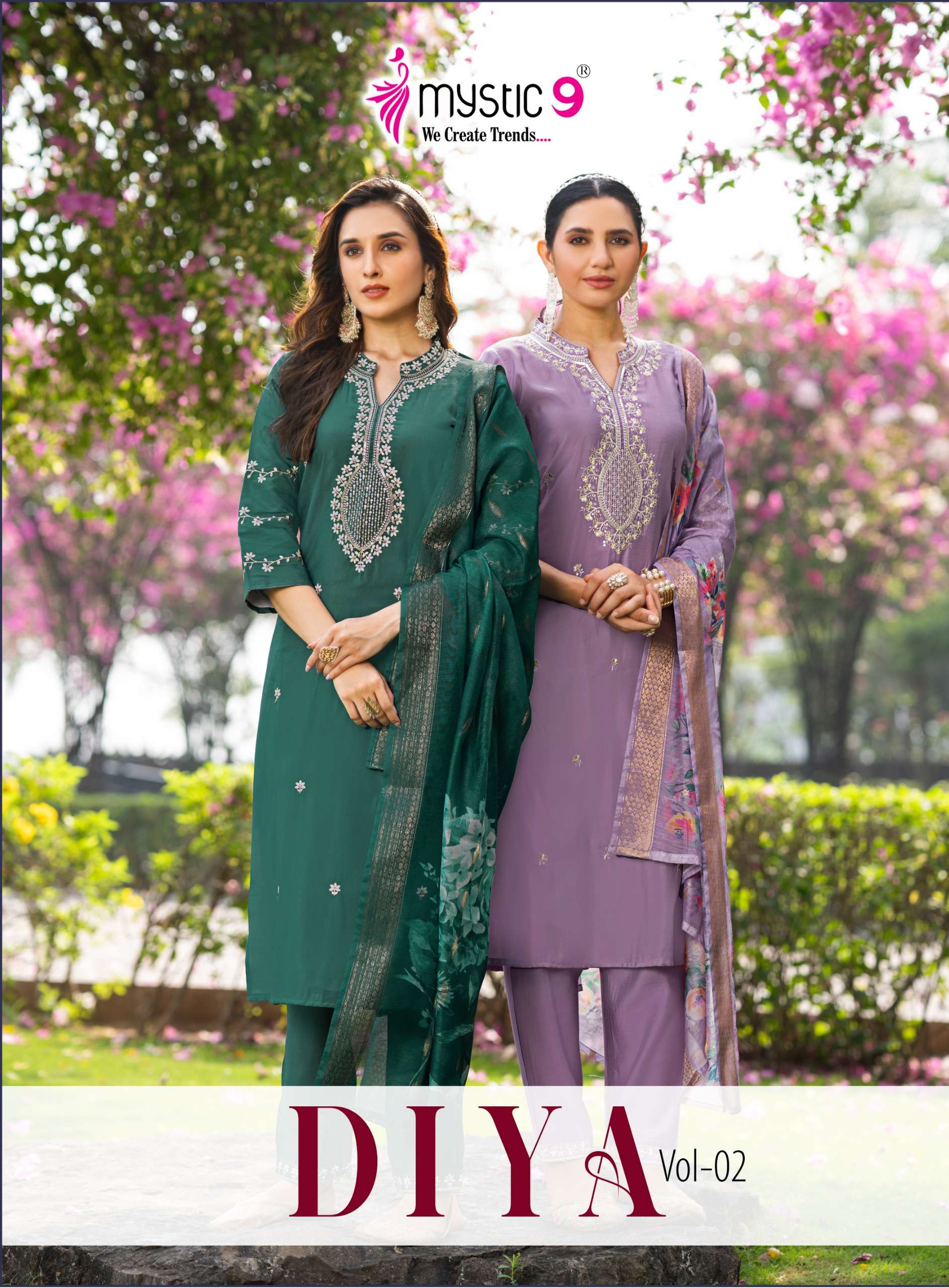 MYSTIC9 DIYA VOL 2 QUALITY ROMAN SILK STRAIGHT CUT SUIT FOR ...