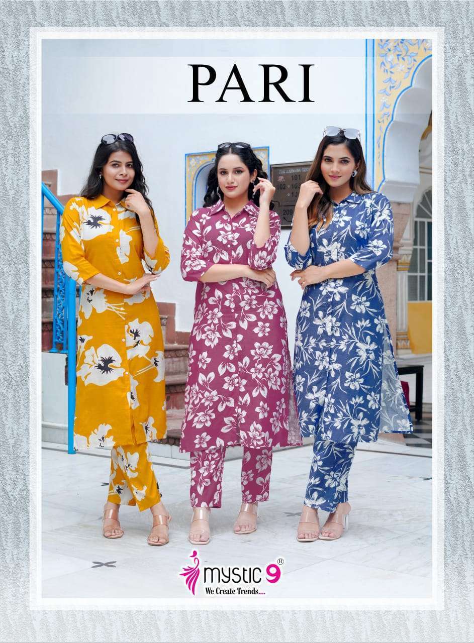 MYSTIC9 PARI VOL 2 DAILY WEAR VERTICAN FABRIC KURTI WITH POC...